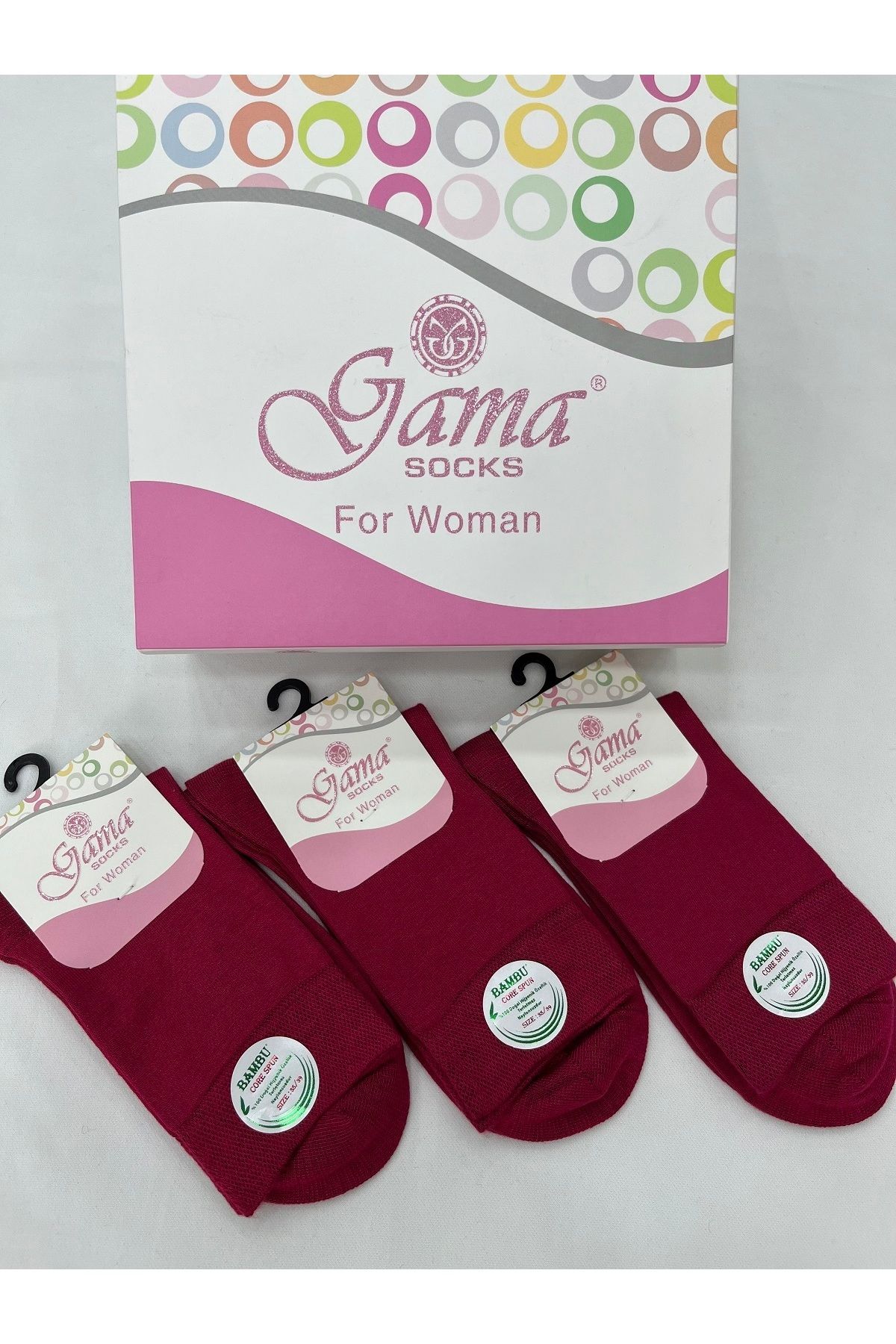 Gama Çorap-3 Bucuri Bambus Natural 100% Subțire Vară Fără Nailon Priză Femei 4