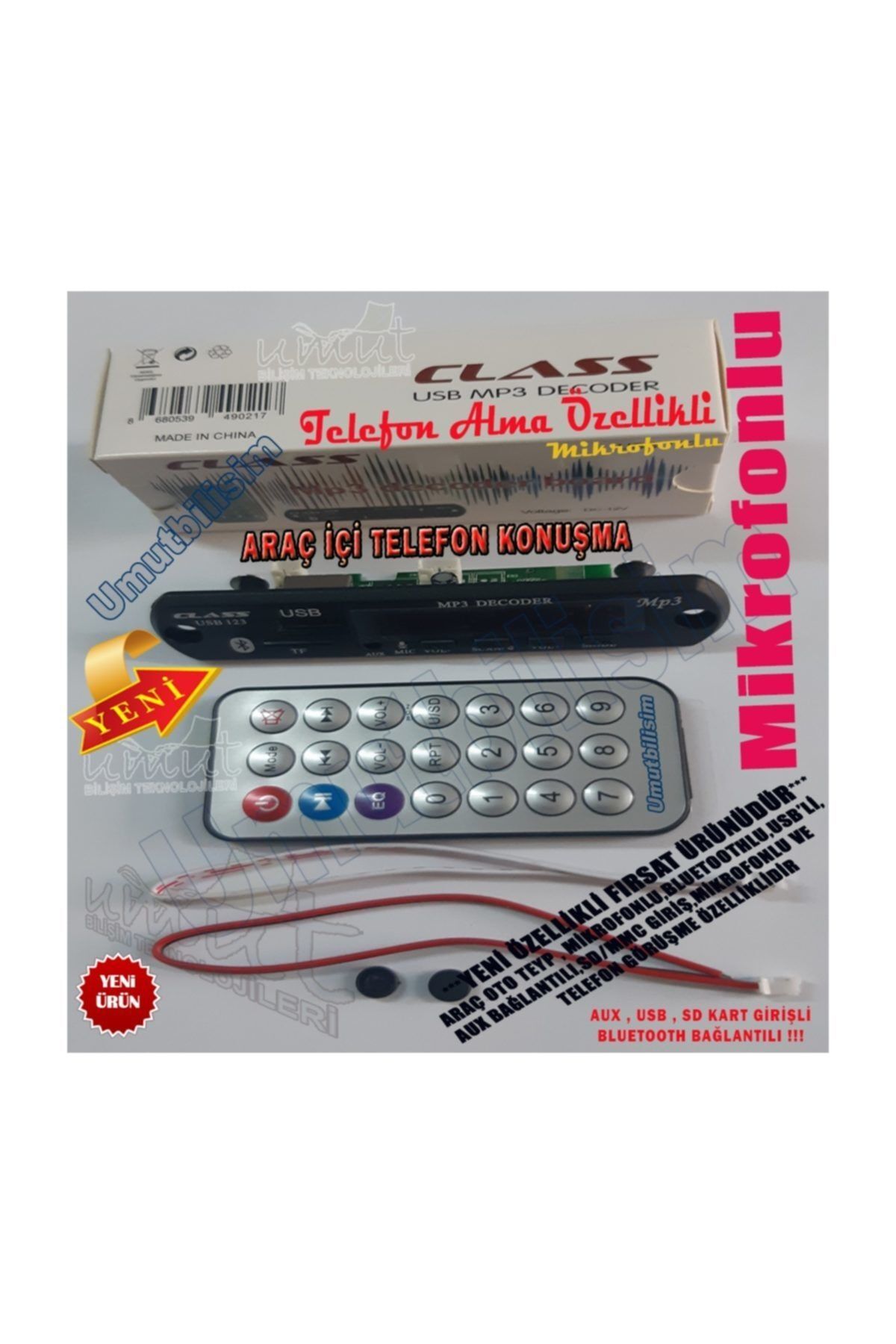 Yeni Dizaynlı Model Opel Astra Bluetoothlu Oto Teyp Usb/sd Çevirici Aux Kumandalı 12v Mikrofonludur. 2