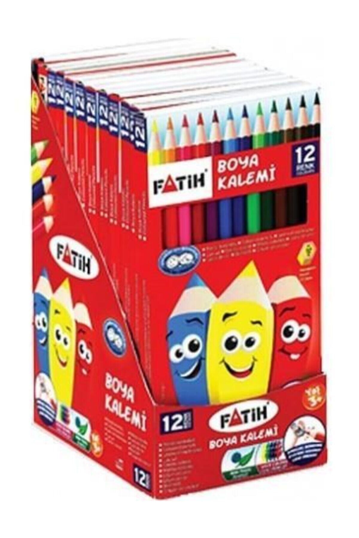 Fatih - 12 Renk Tam Boy Kuru Boya Kalemi