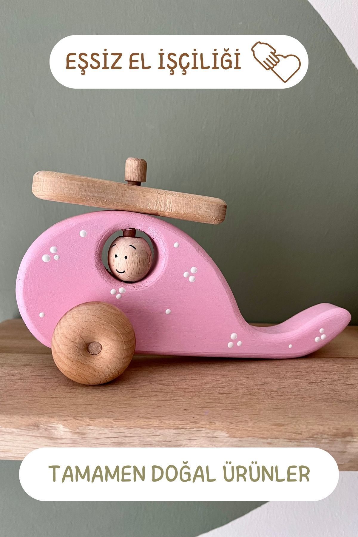 DORU Doğal Organik Ahşap Montessori Oyuncak Helikopter Bebek Çocuk Odası Dekor Hediye Fotoğraf Çekim fotoğrafı 6 (önizleme)