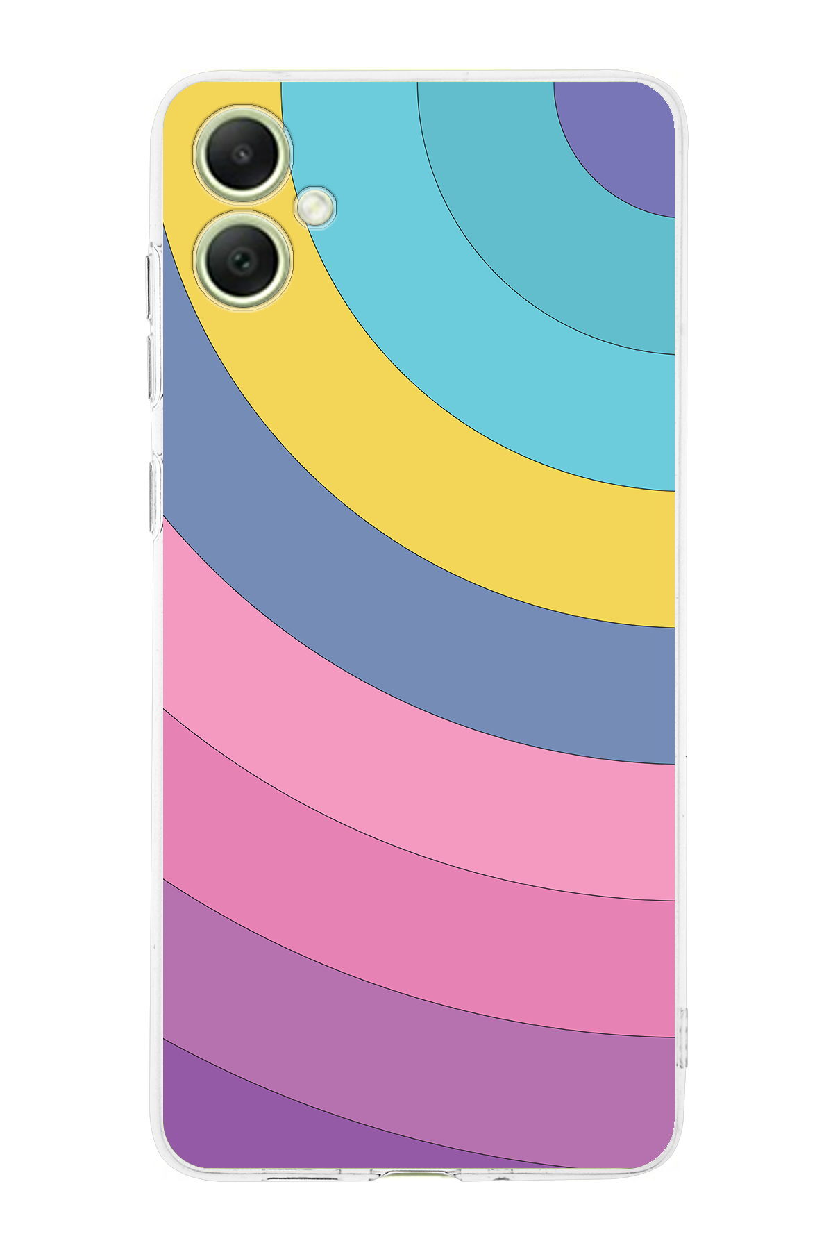 Samsung A05 Uyumlu Kamera Korumalı Renk Cümbüşü B Tasarımlı Şeffaf Silikon Kılıf