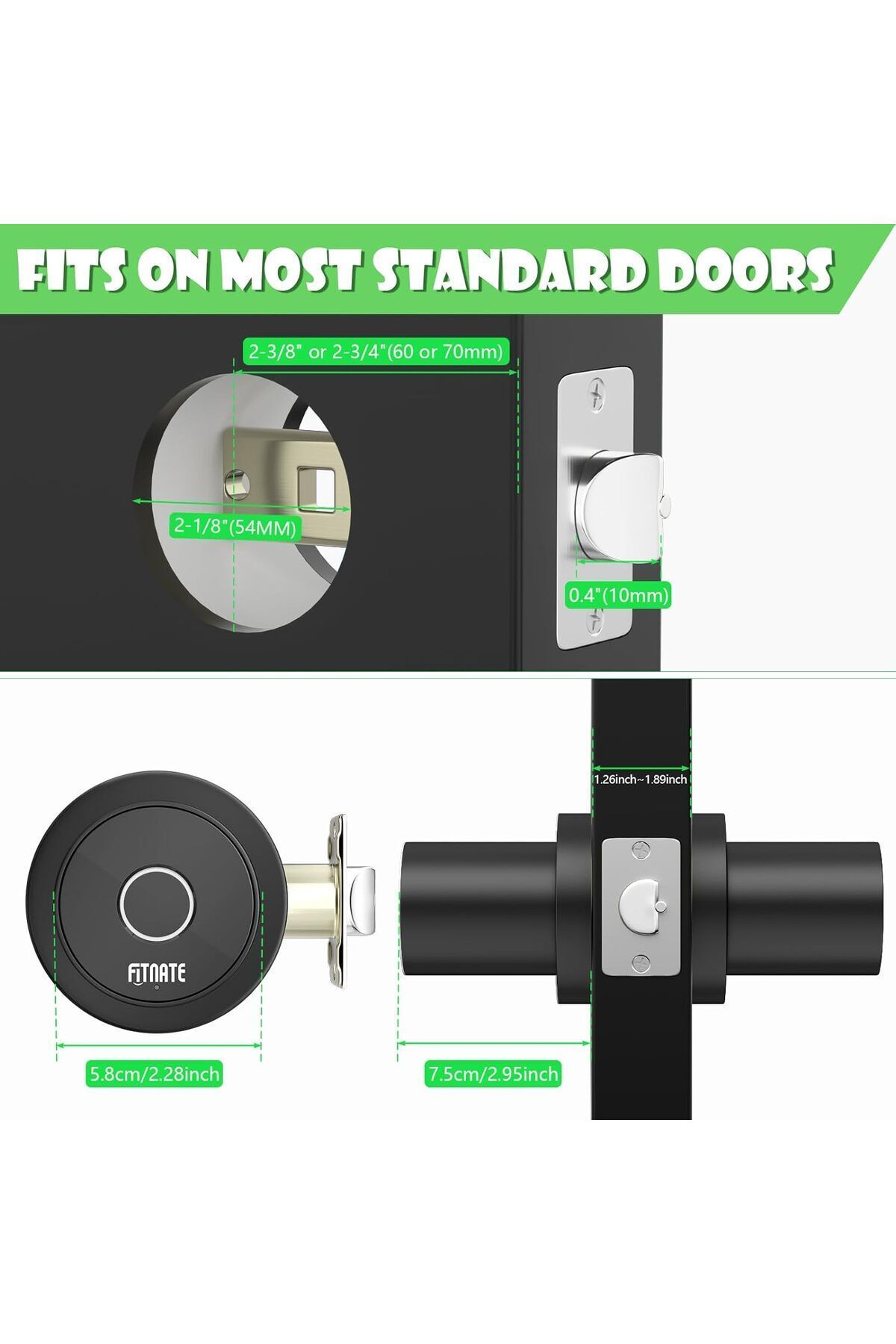 QuickStoq-Fıtnate Smart Lock, Fingerprint Door Handle, App Controlled, Fingerprint Lock, Password Lock 6