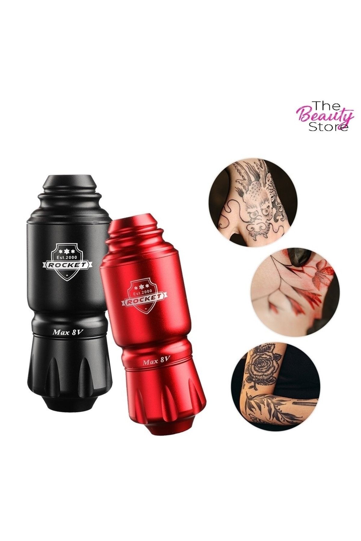 Kablosuz Dövme Cihazı Tattoo Pen Kaş Göz Dudak Yüz Makyaj Seti Aleti — قرمز rocket — تصویر 6 از 8
