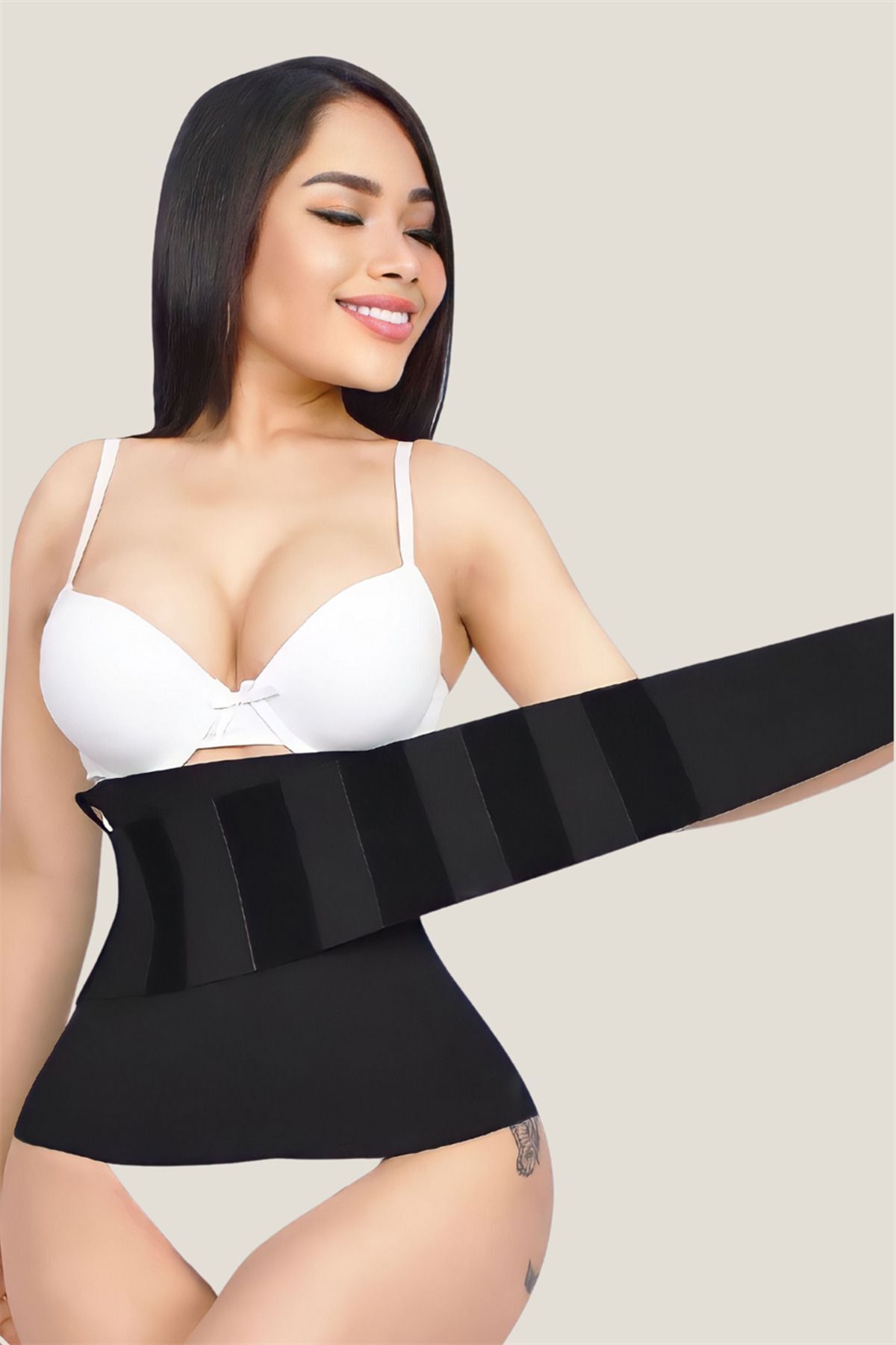 Tuğba korse-3 Meter Colombian Fitbel Corset - Original Standard Size, 100% Latex, Black Color 1