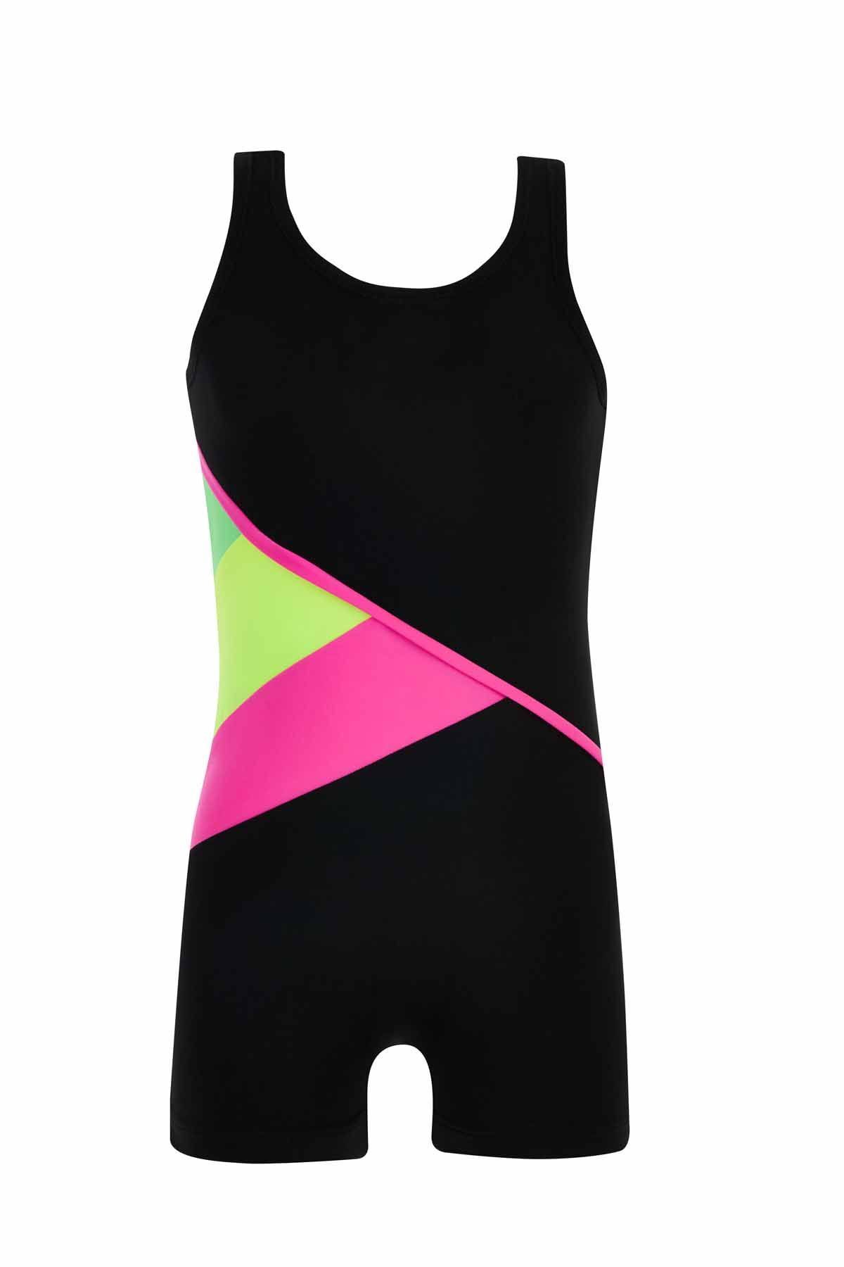 Remsa Mayo-Costum de baie negru pentru fete - Pantaloni scurti cu bretele Helly 5581 3