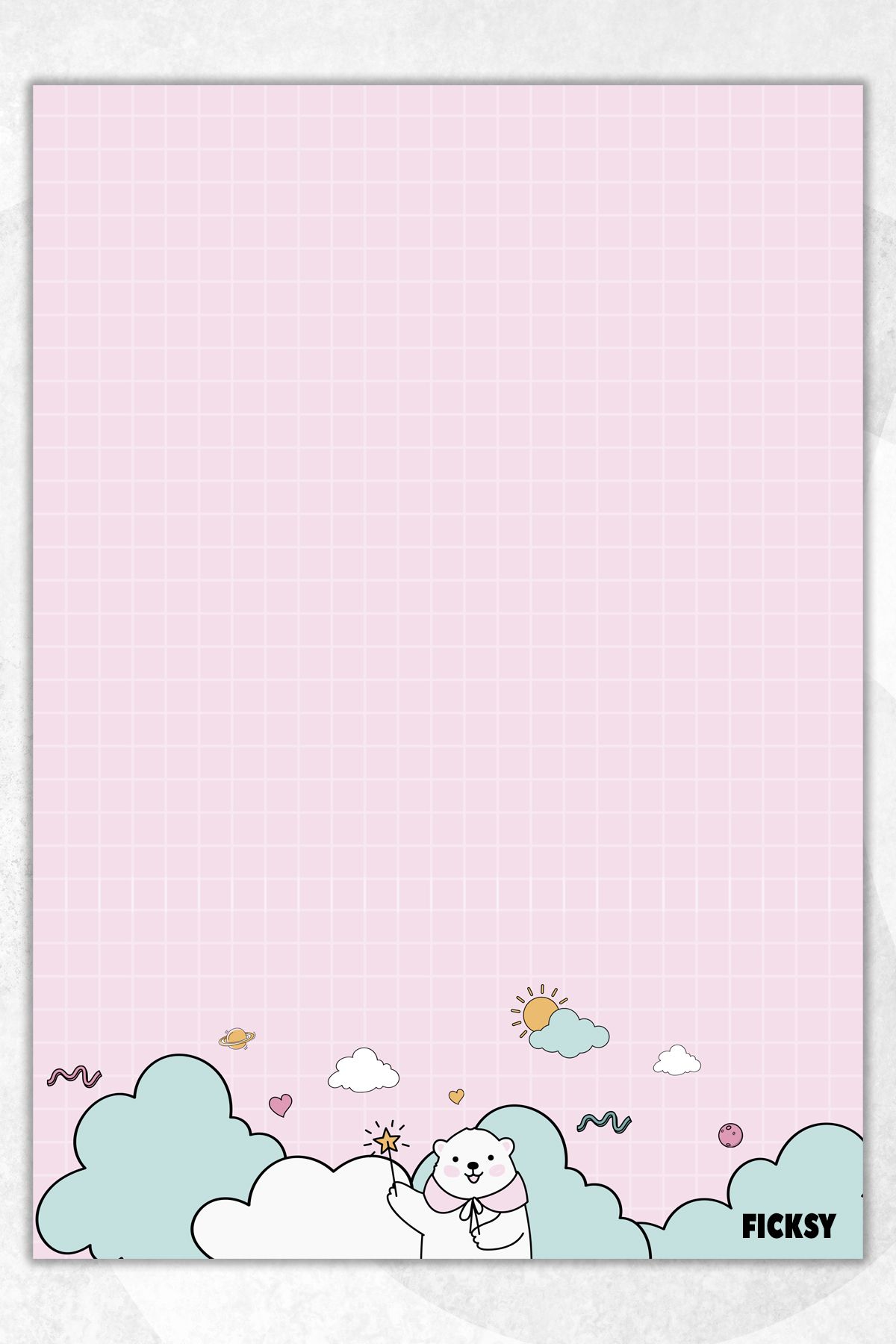 Ficksy-A5 Size Cute Teddy Bear Note Paper - 50 Sheets Memopad Memo Pad To Do List 1