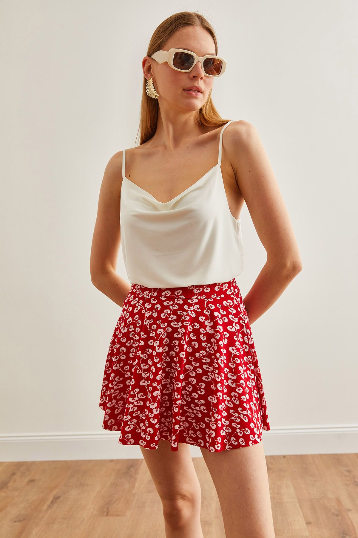 Olalook-Roter Gonca Camisole-Shorts-Rock - ETK-19000170 5