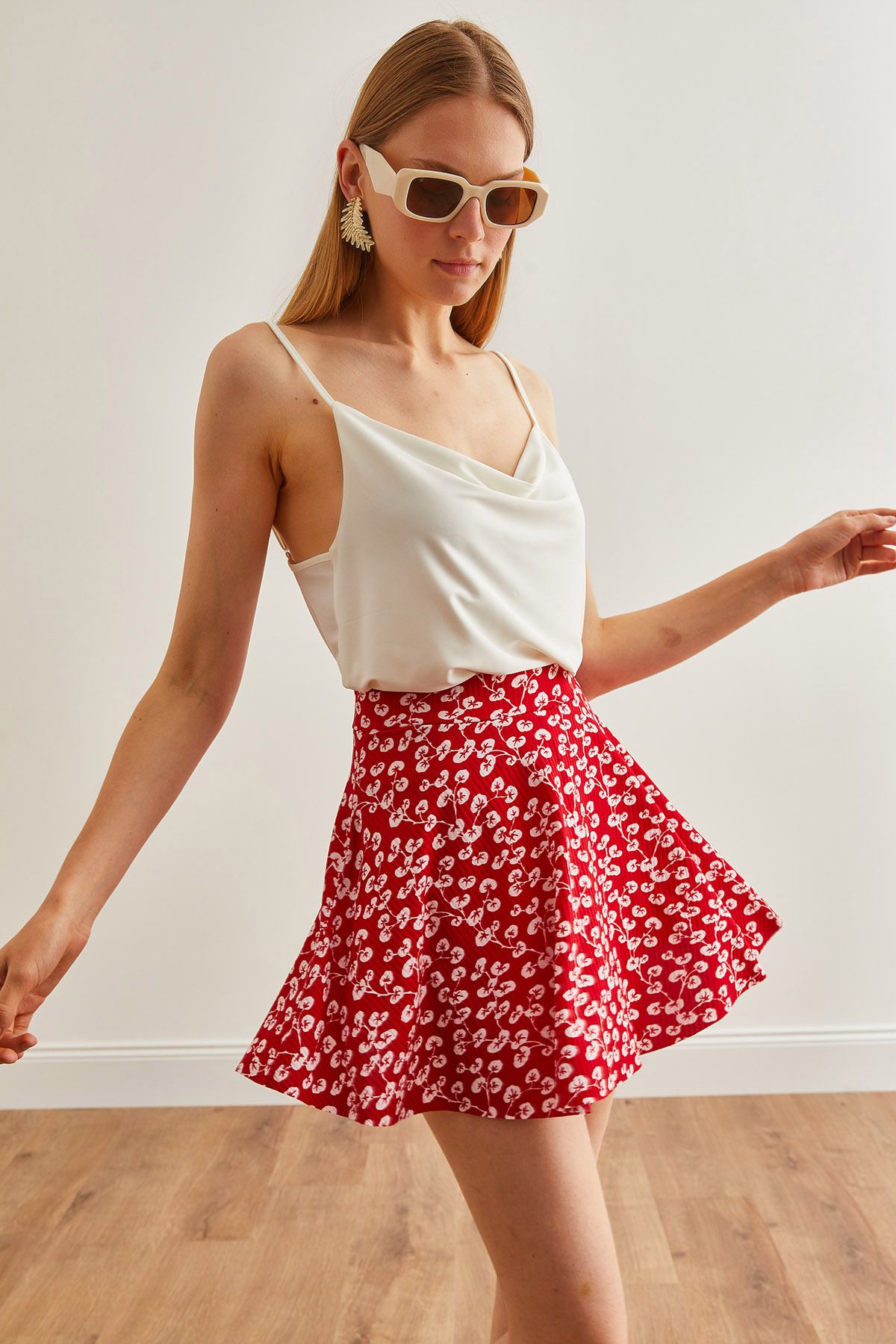 Olalook-Roter Gonca Camisole-Shorts-Rock - ETK-19000170 3