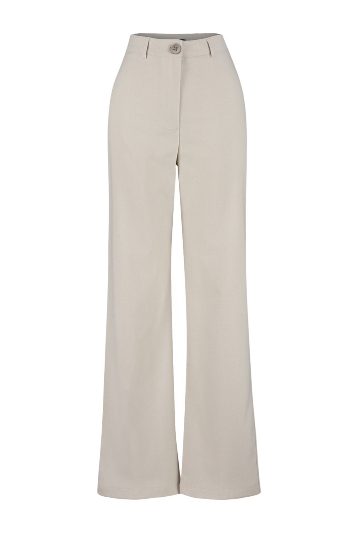 Trendyol Collection-Beigefarbene gewebte Hose mit hoher Taille und weitem Bein – TWOSS23PL00314 12