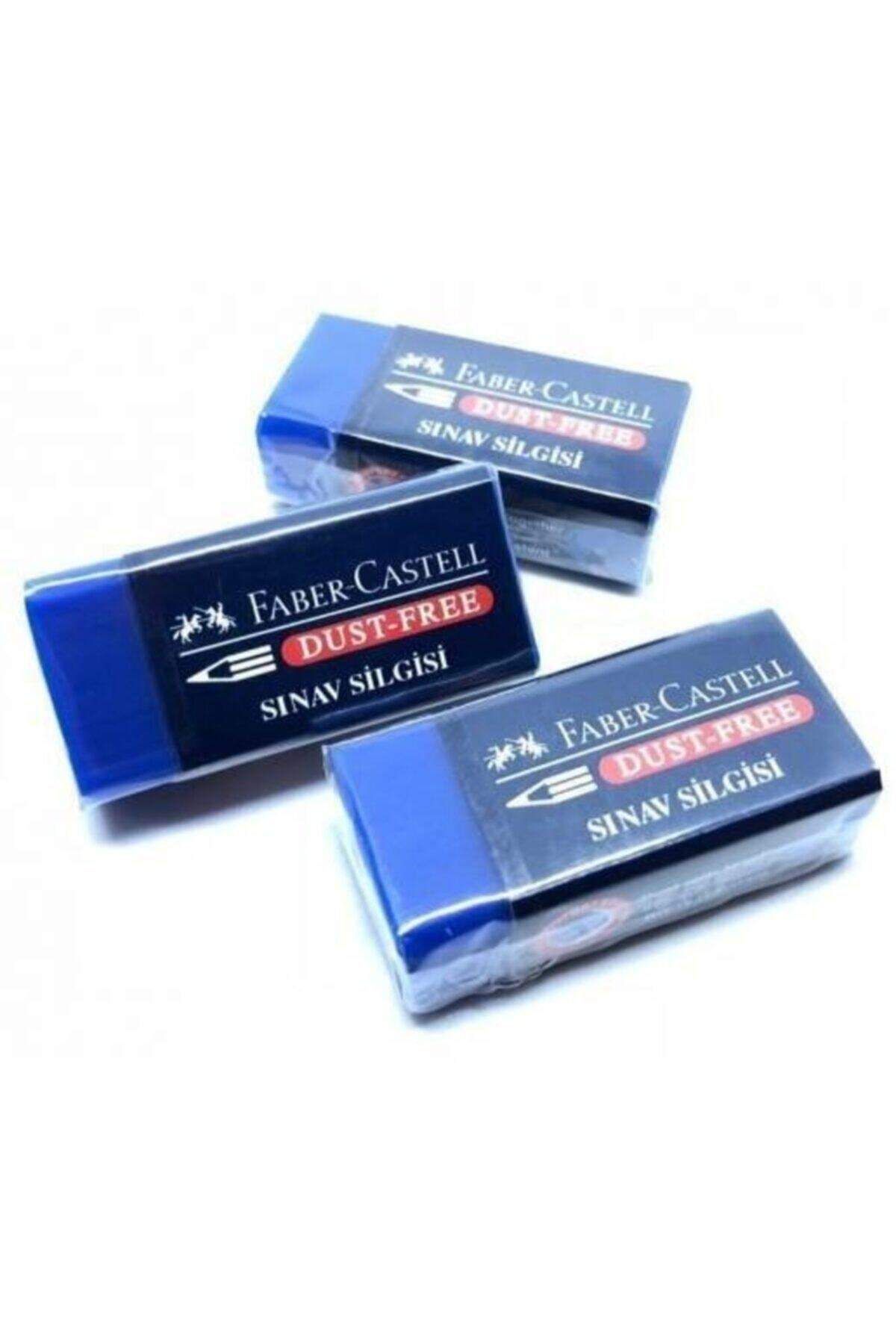 Faber Castell - Sınav Silgisi Dust-free Mavi 3 Adet