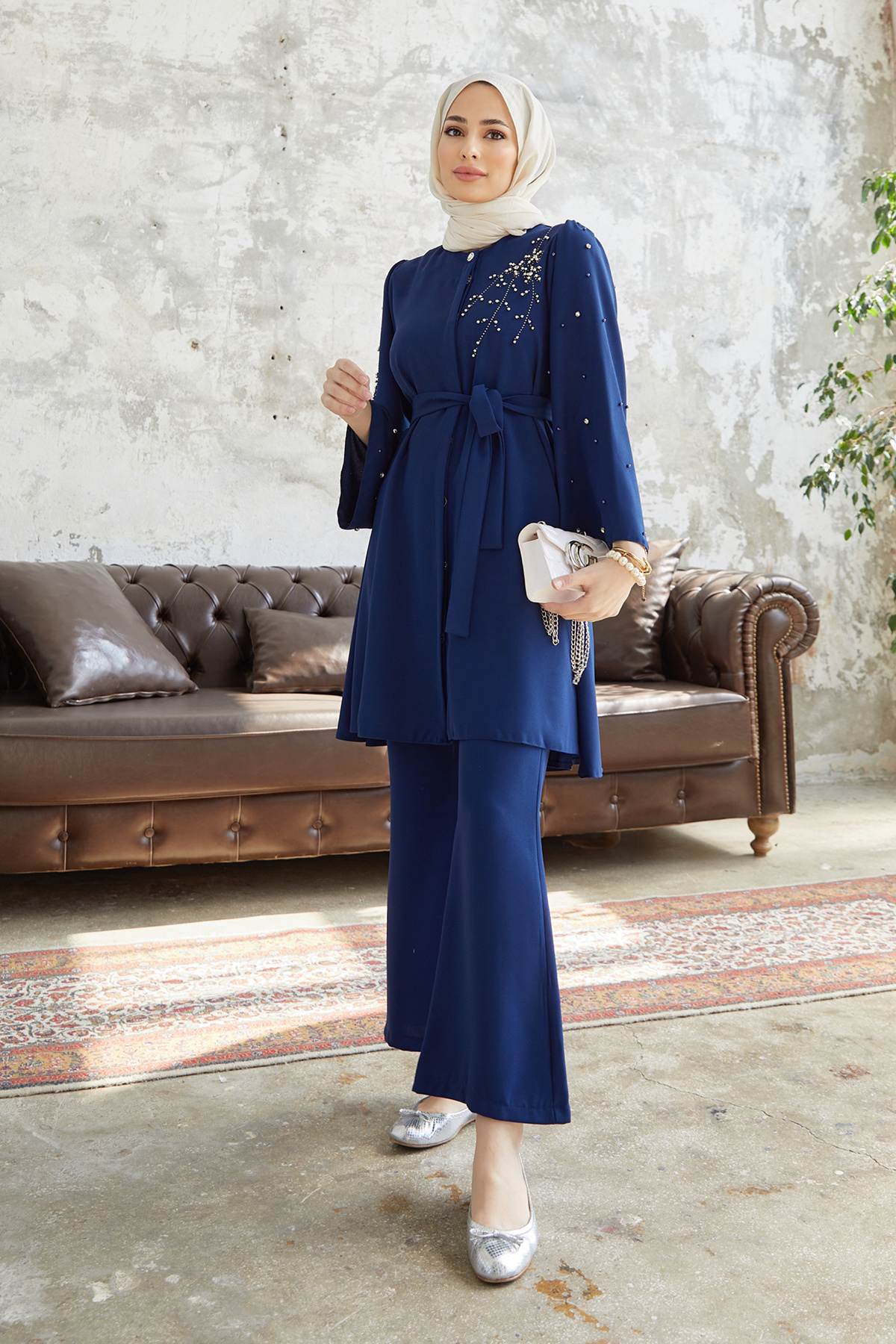 VAVİNOR Rina Tunik Pantolon Takım - Indigo Fiyatı, Yorumları - Trendyol