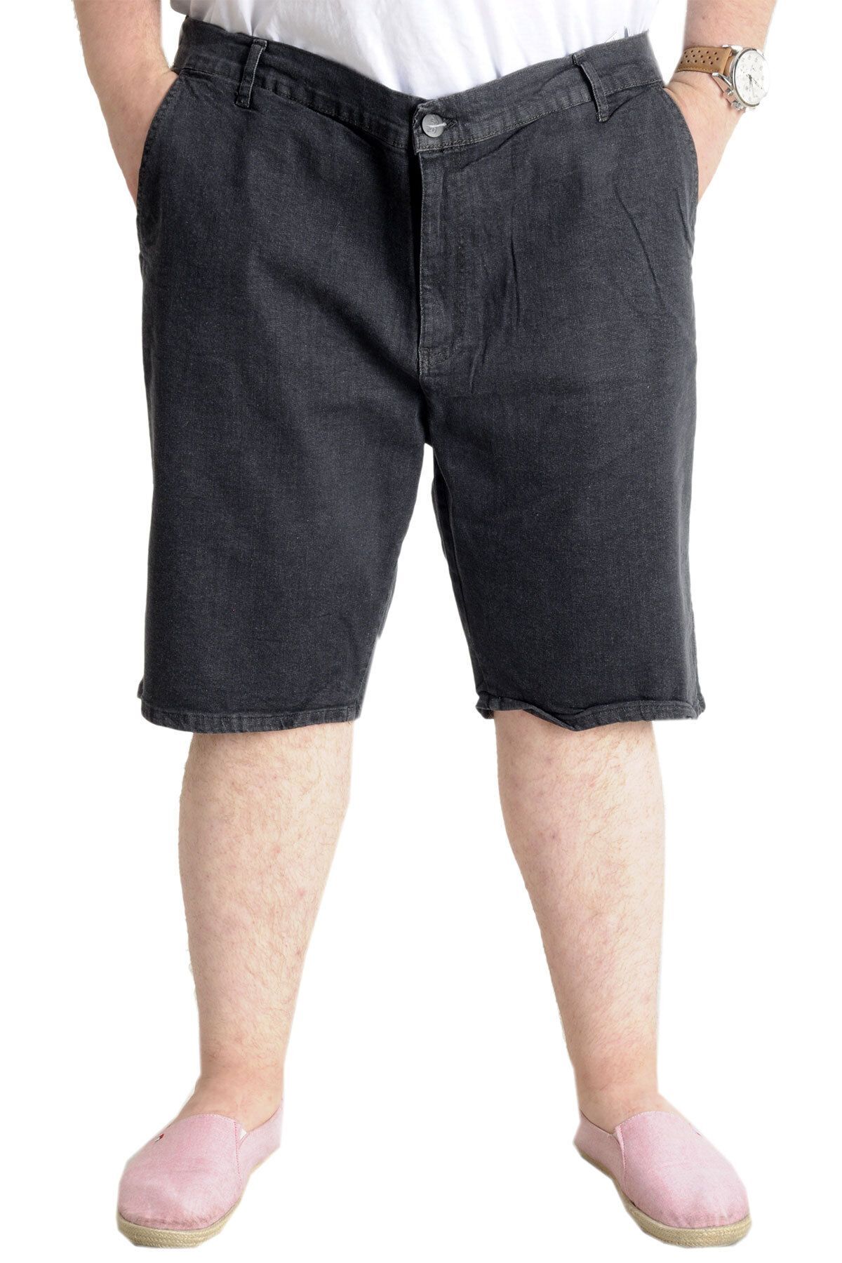Mode Xl Plus Size Men's Jeans Shorts Side Pockets New Armina 23806 Black