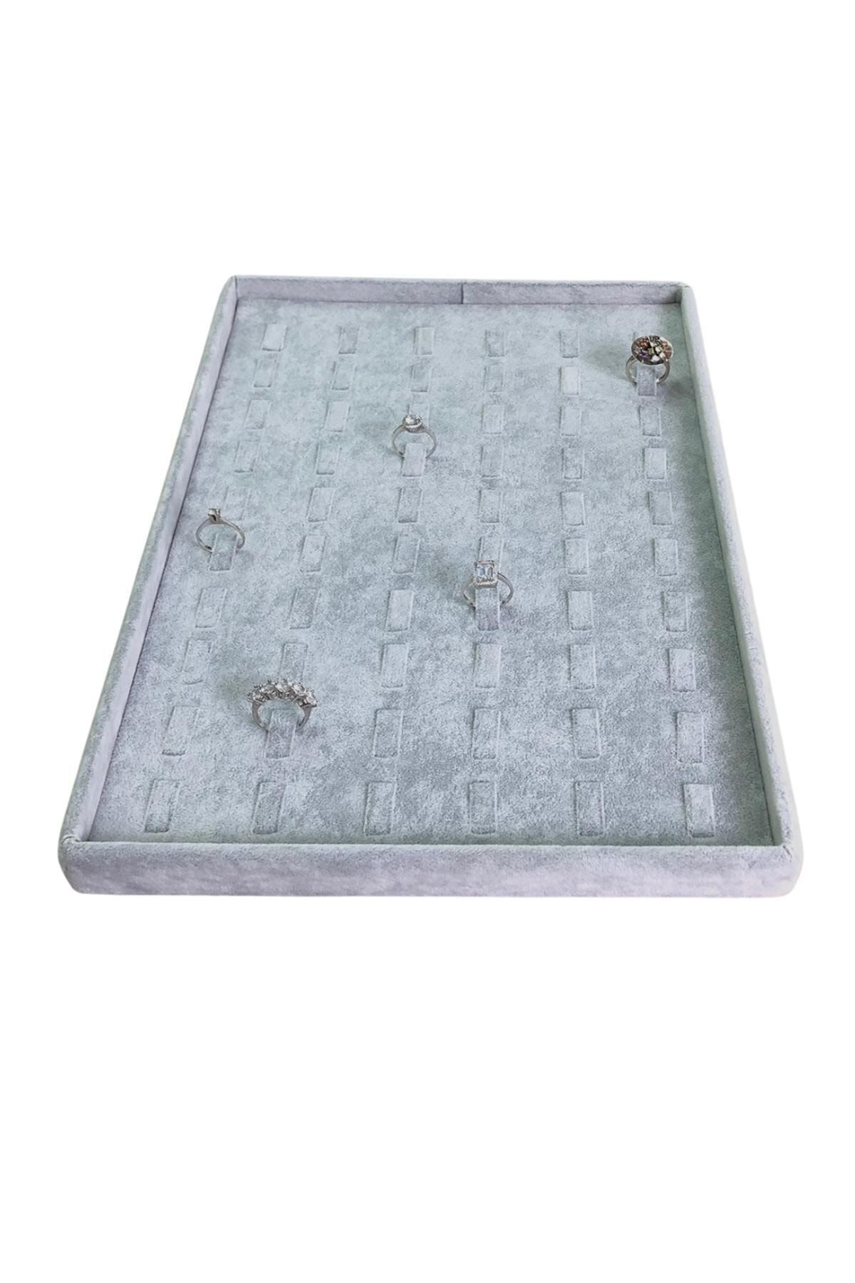 ÖZER KUTU Placă Inel Cu 60 De Dinte Din Piele Intoarsa Gri (25x35 Cm) - One Size