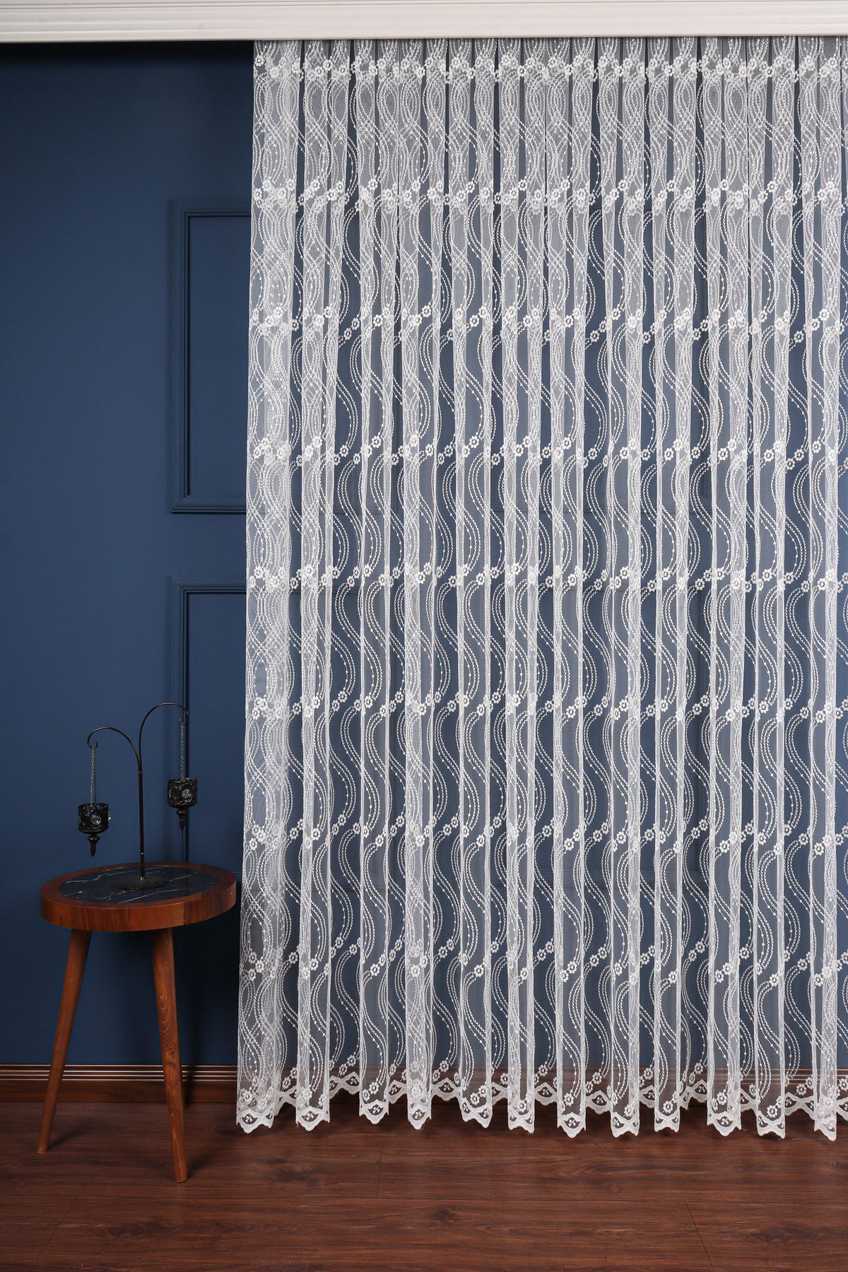 Perdelit-Es Pattern Embroidery Embroidered Tulle Curtain (1/2.5 Normal Pleat) 2