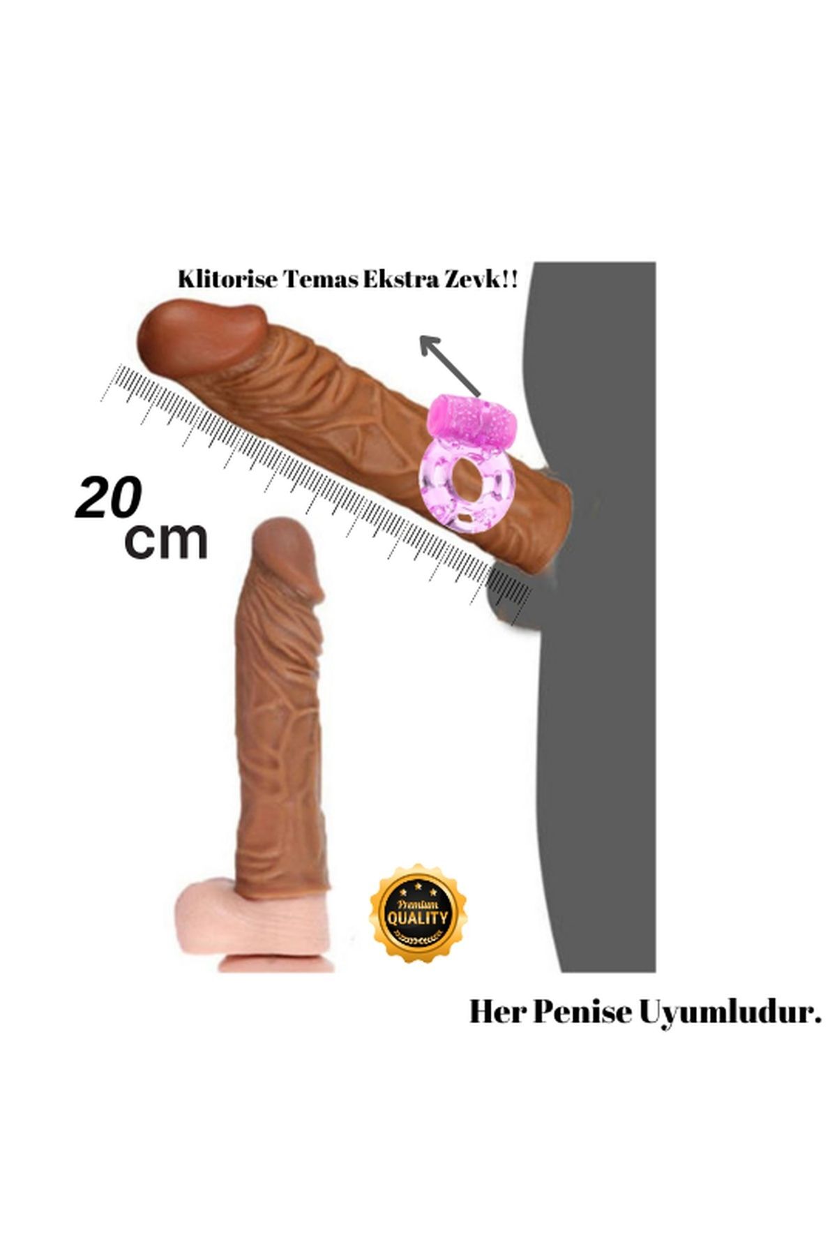 Testis Girişli Klitorise Temas Penis Halkalı Ultra Premium Penis Kılıfı 2