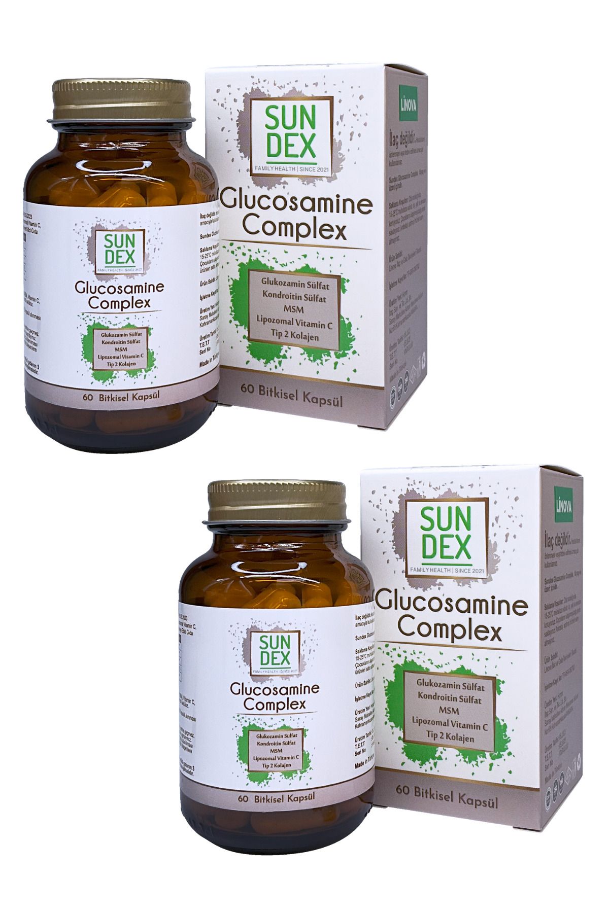 Sun Dex Family Health Since 2021 2’li Paket Glucosamine Complex 60 Bitkisel Kapsül
