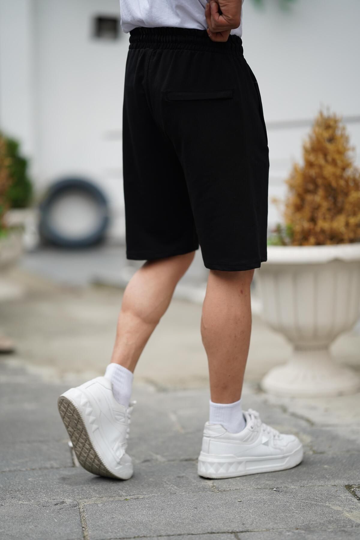 Erkek Comfort Fit Siyah Şort & Bermuda