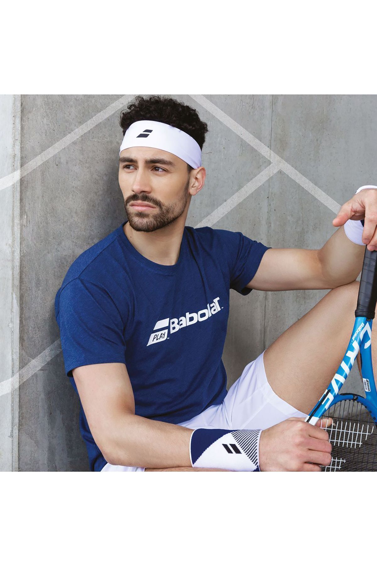تی شرت ورزشی آبی مردانه تنیس مردانههان BABOLAT