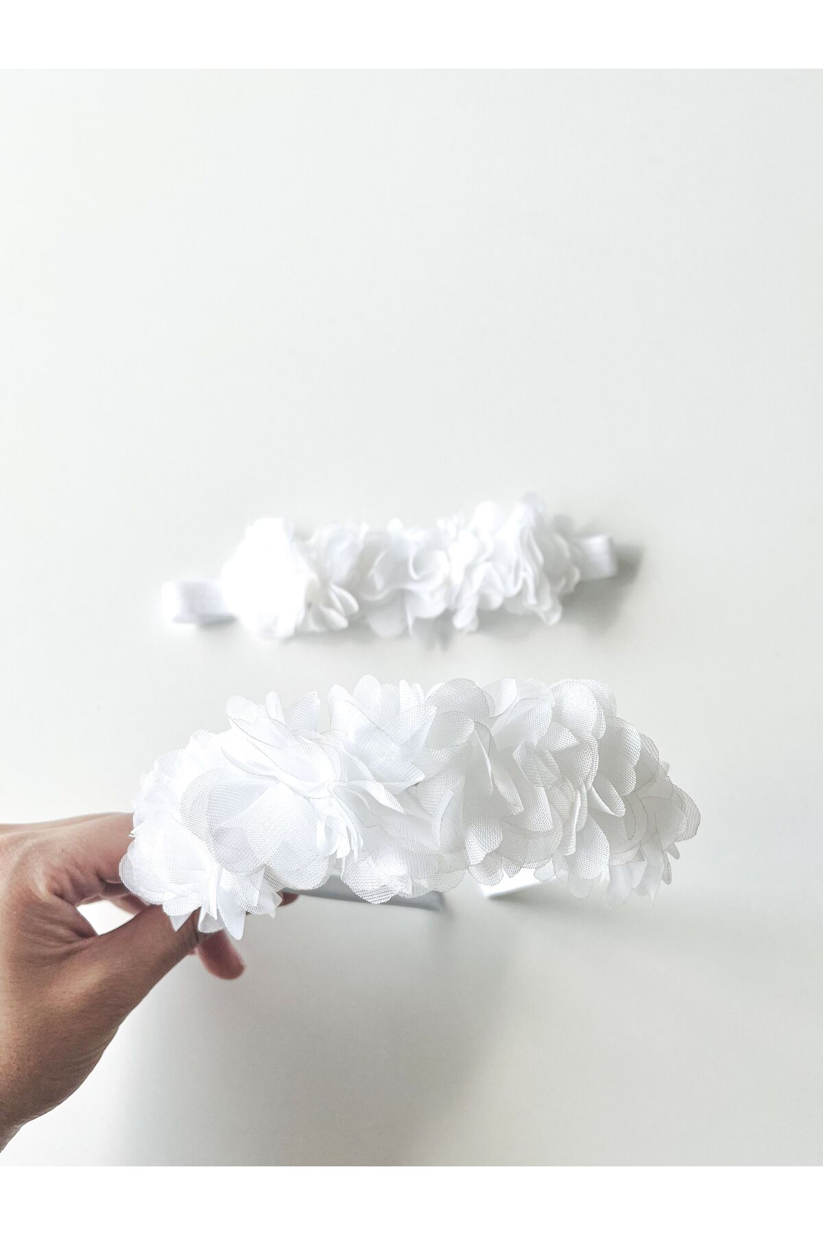 COOLMINIES Anne Bebek Lohusa Yenidoğan Taç Saç Bandı-Beyaz fotoğrafı 3 (önizleme)