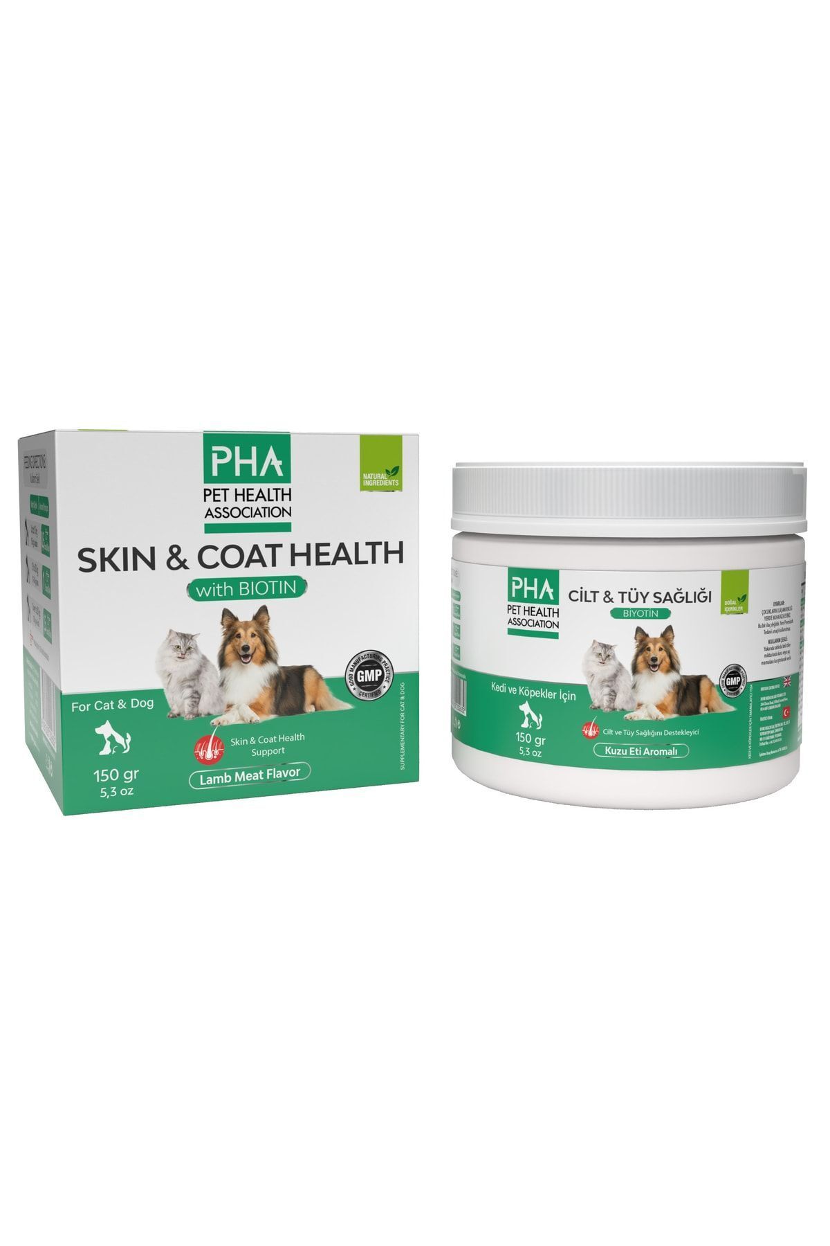 PHA Skin& Coat Health Kedi Köpekler Için Biotin Katkılı Cilt Ve Tüy Sağlığı Destekleyici 150 gr BRK12114