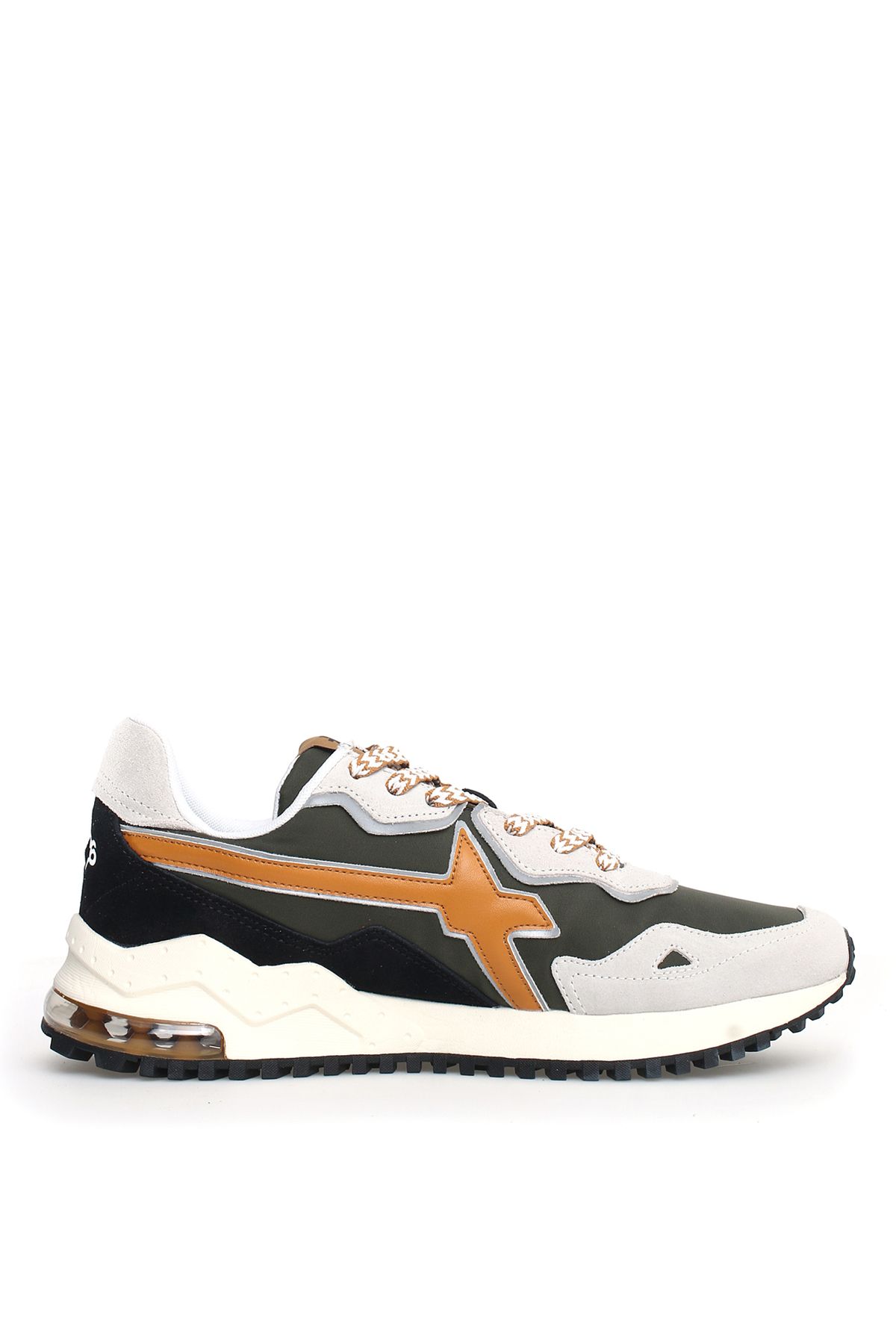 W6YZ Beyaz Haki Turuncu Erkek Suet Tekstil Sneaker BREEZE M