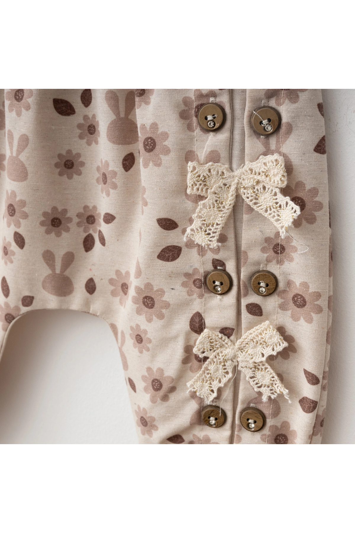 Baby Fou Çicek Baskı Pantolonlu Takım Kahverengi fotoğrafı 2 (önizleme)