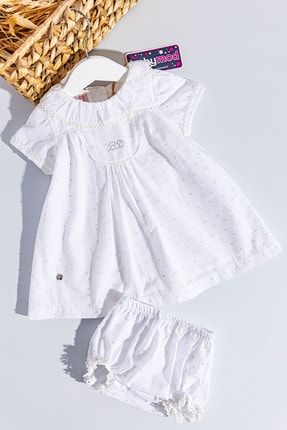 Natural Bebek Elbise Yaka Detaylı Kız Bebek Elbise Babymod-DM1B692220216440
