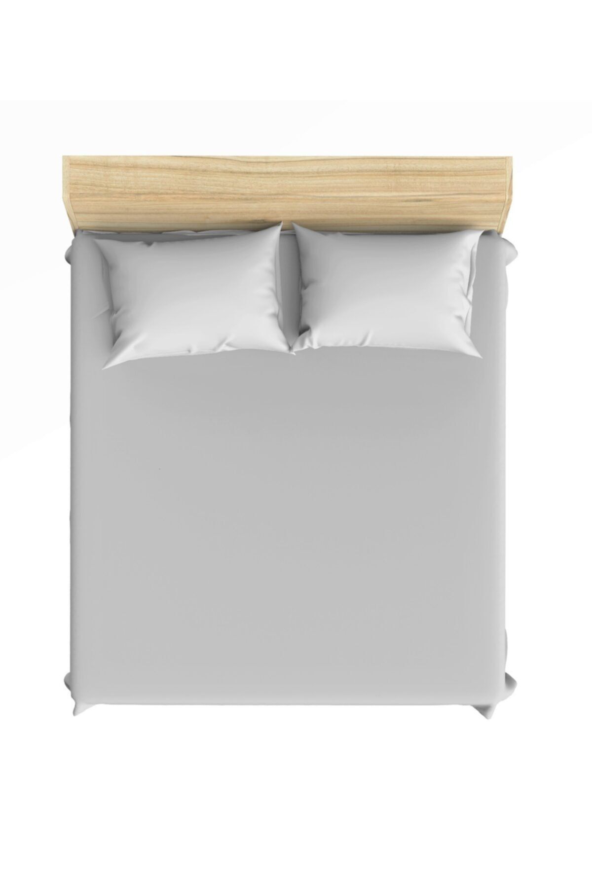 makiteks-100% bumbac gri deschis 120x200 cearșaf elastic și față de pernă 2
