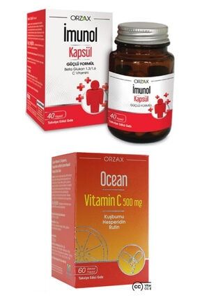 Imunol 40 Kapsül Ve Ocean C Vitamini 500mg 60 Kapsül BetaGlukan+C500mg