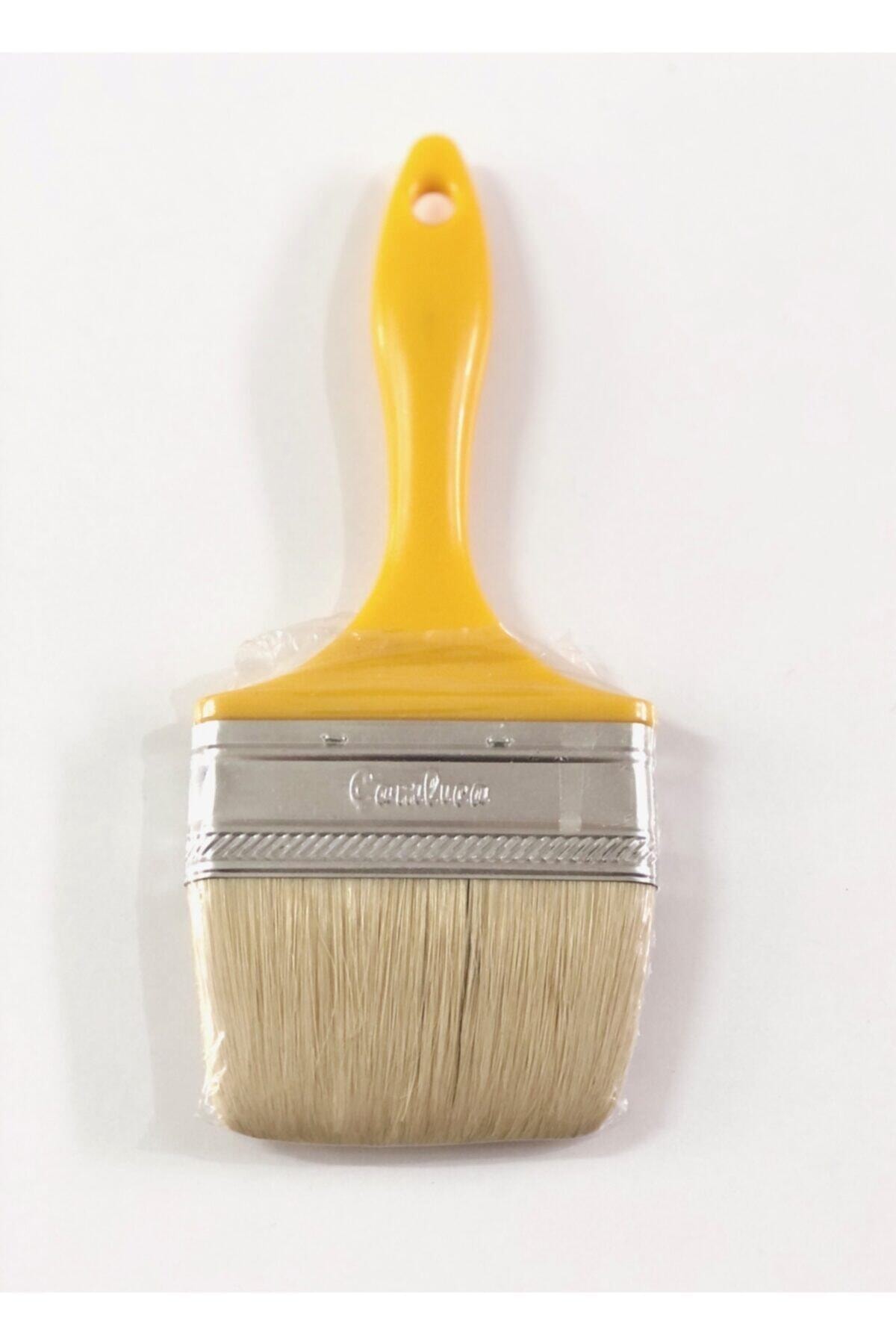 AKSUFEZ Plastik Saplı Kestirme Boya Fırçası No:4 Genişlik 10 Cm