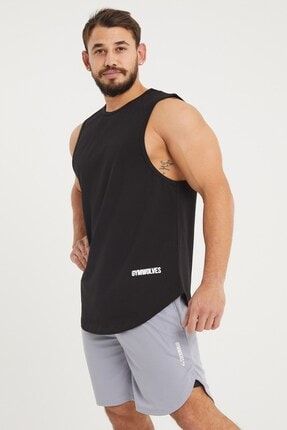 Erkek Kolsuz T-shirt | Erkek Spor T-shirt | Workout Tanktop | Never Give Up | KLS-1003