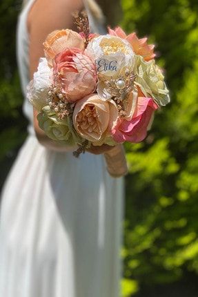 Somon Nude Gelin Çiçeği Buketi Düğün Gelinlik 2022