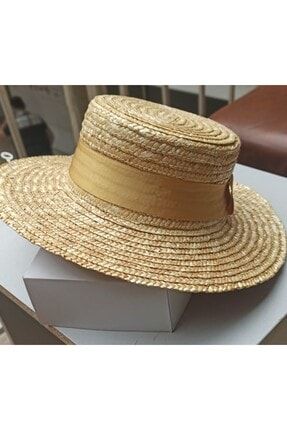 Hasır Saman Kadın Gondol Şapka Plaj Şapkası VPER1