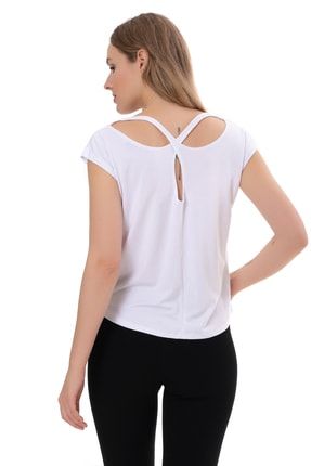 Sırtı Çapraz T-shirt - Beyaz TRS-1017