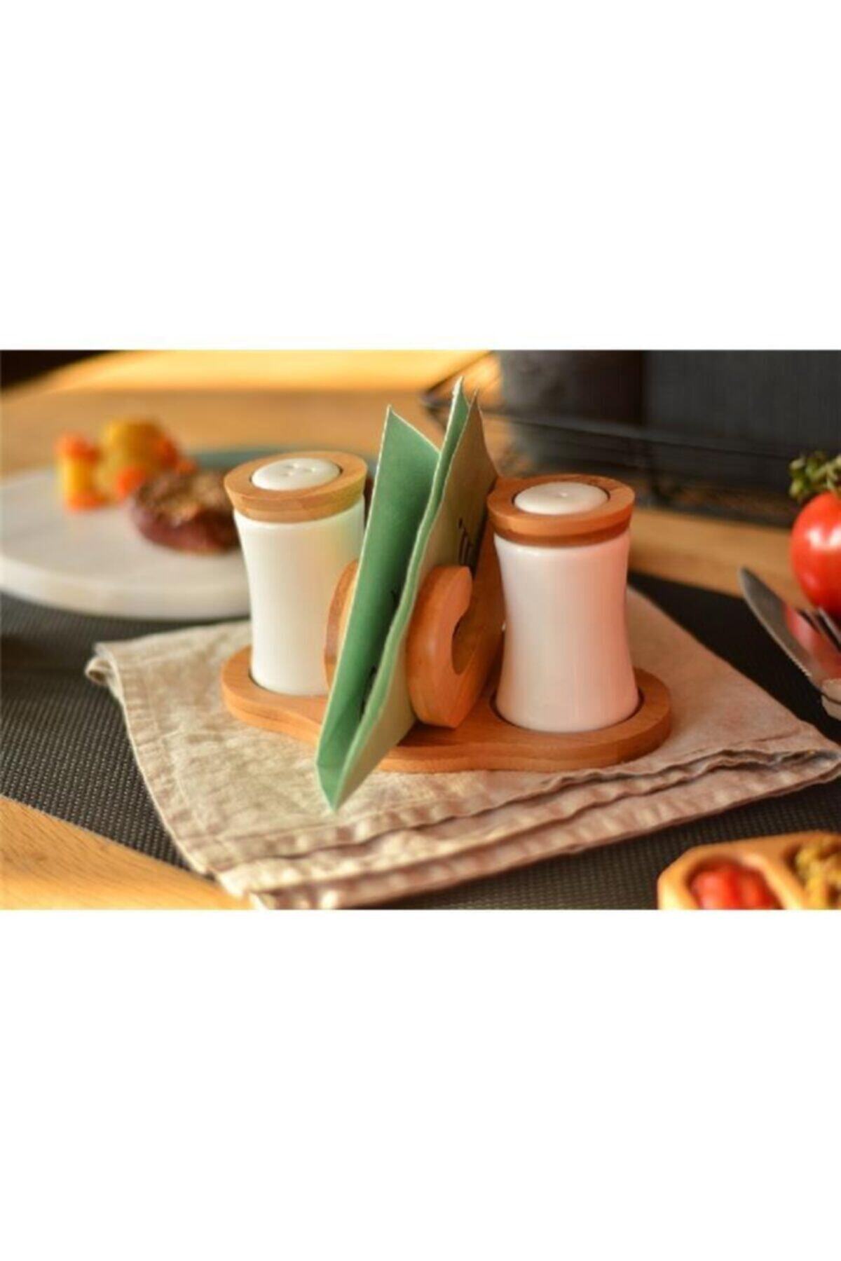 Bambum Chava Peçetelikli Tuzluk &amp; Biberlik