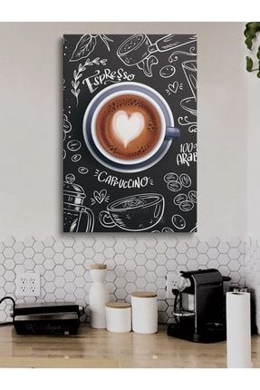 Cafe Caffe Cafeler Kahve Büfe Büfeler Için Abstract Trend Dekoratif Kanvas Canvas Tablo Tablolar cafetek075