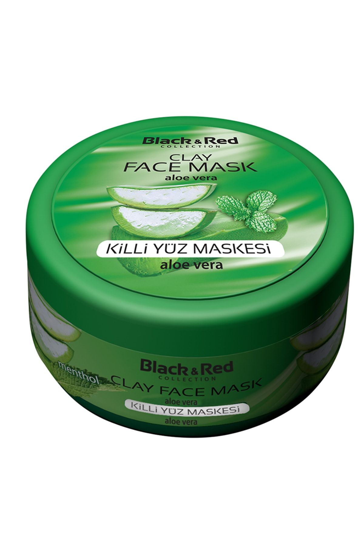 Black Red-Clay Face Mask Aloe Vera 400 Gr+ 2 Pieces 150 MlWax 2