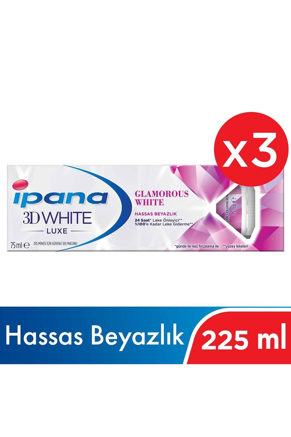 Ipana 3DWhite Luxe Glamourous White Beyazlatıcı Diş Macunu 225 ml ( 75ml x 3 )