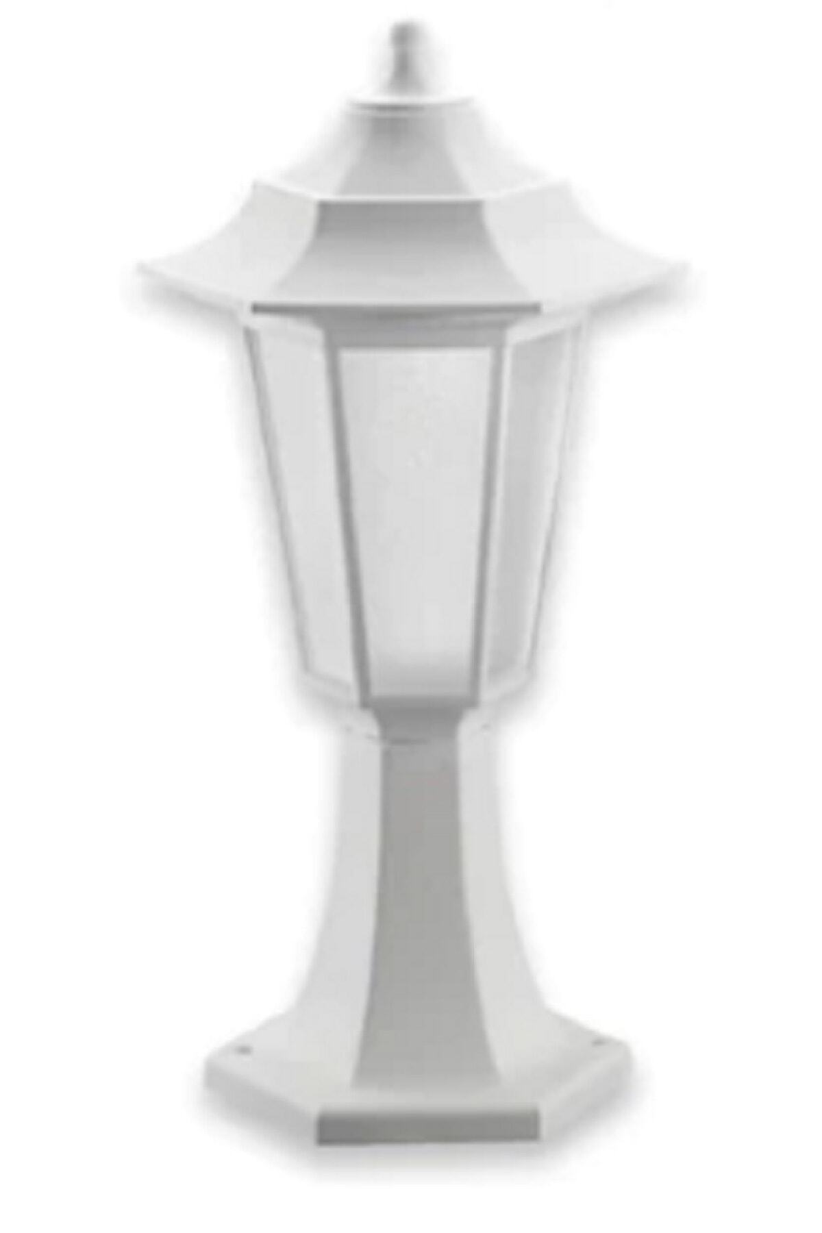 Genel Markalar Begonya-1 Beyaz Bahçe Aydınlatma Set Üstü Bahçe Lamba Armatür Plastik Aplik