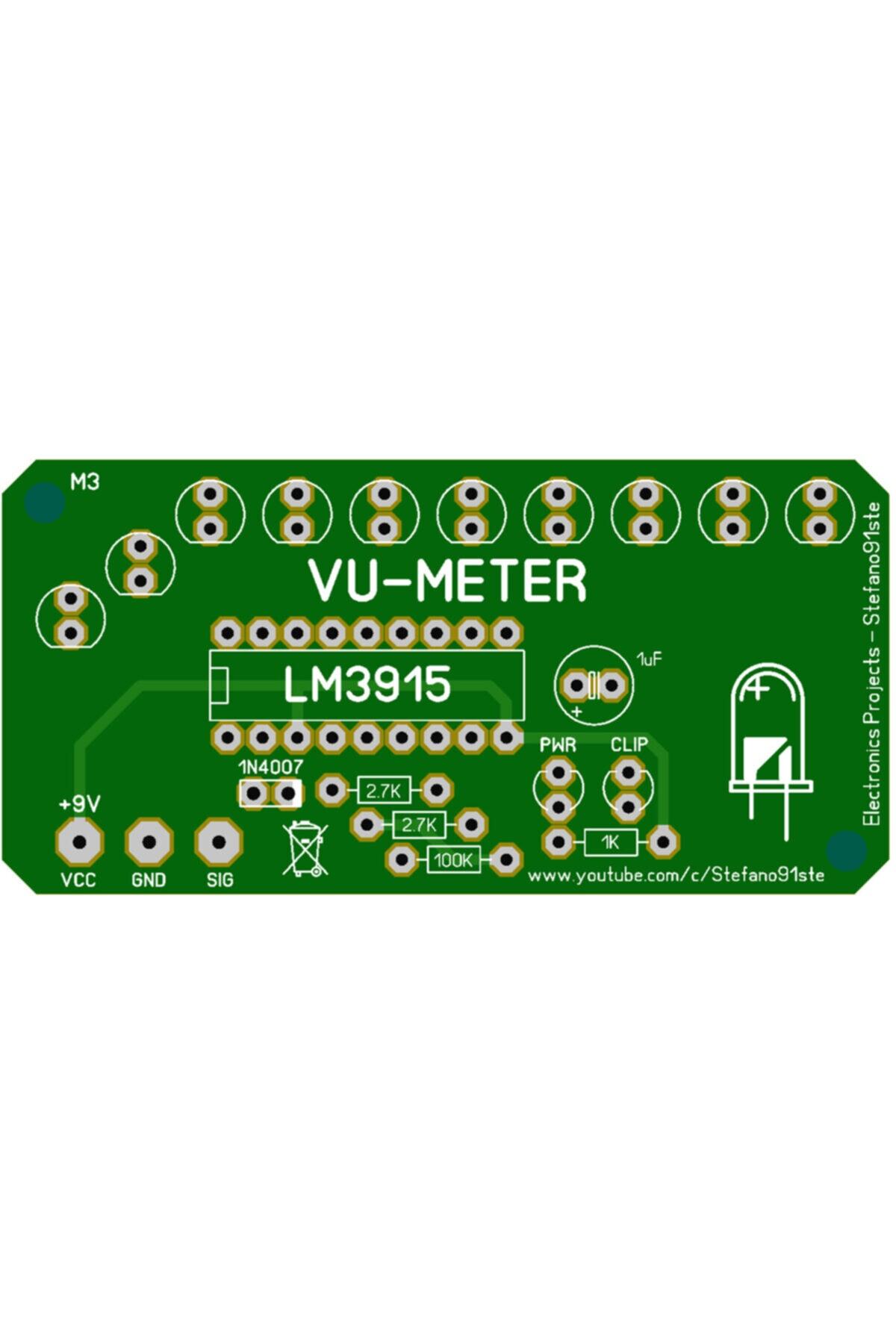 10 Led Vu-metre Devresi Clıp Göstergeli Vu-meter Lm3915