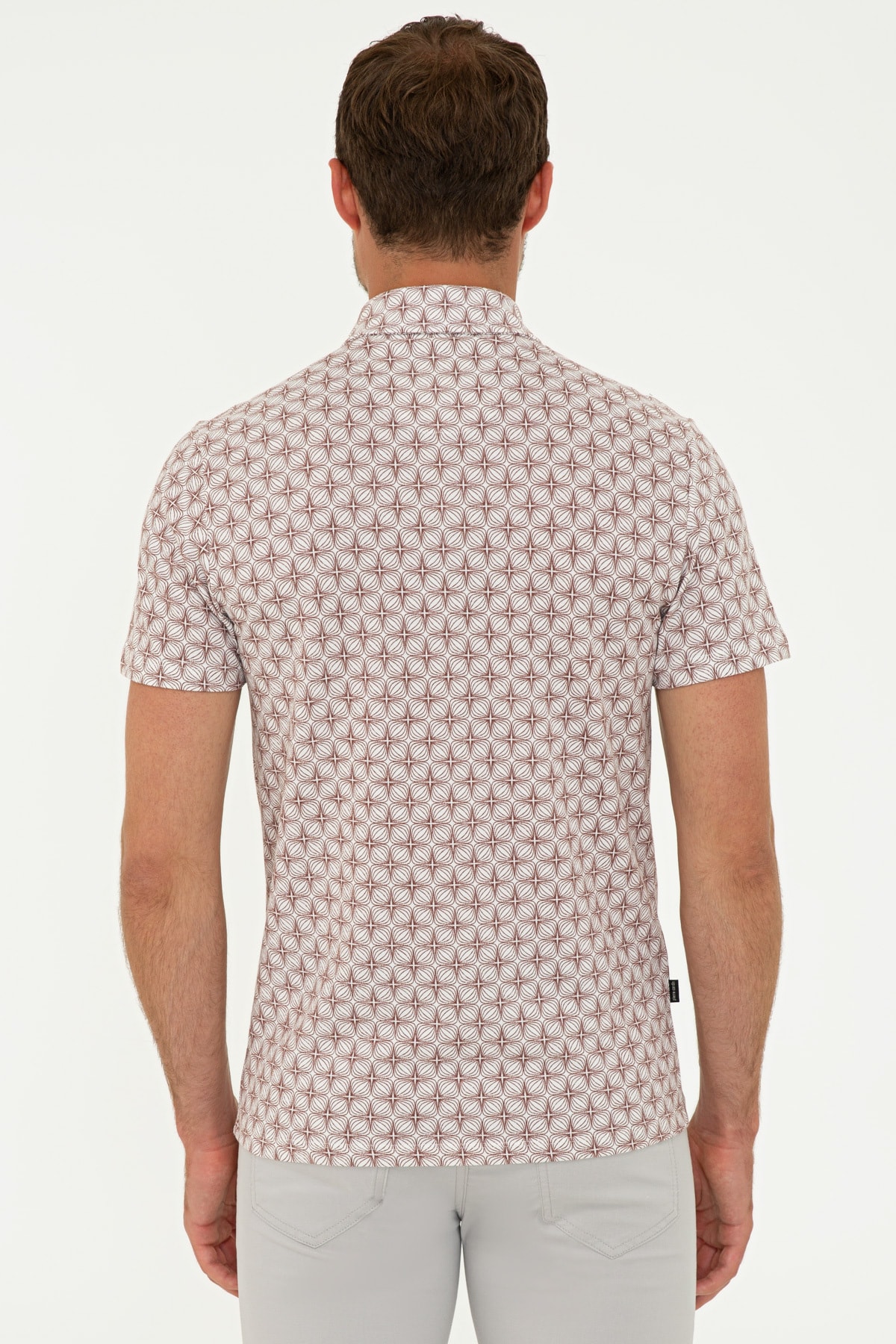 تیشرت مردانه قهوه ای پیرکاردین | G021GL011.000.1314017 اورجینال - تصویر 3