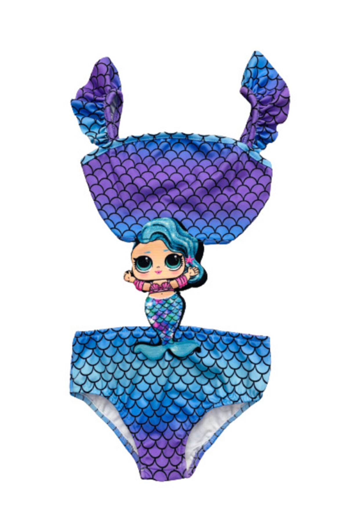 Girl Lilac Blue Mayokini Mermaid Themed Sleeve Frilly  End Season Costume Mayokini