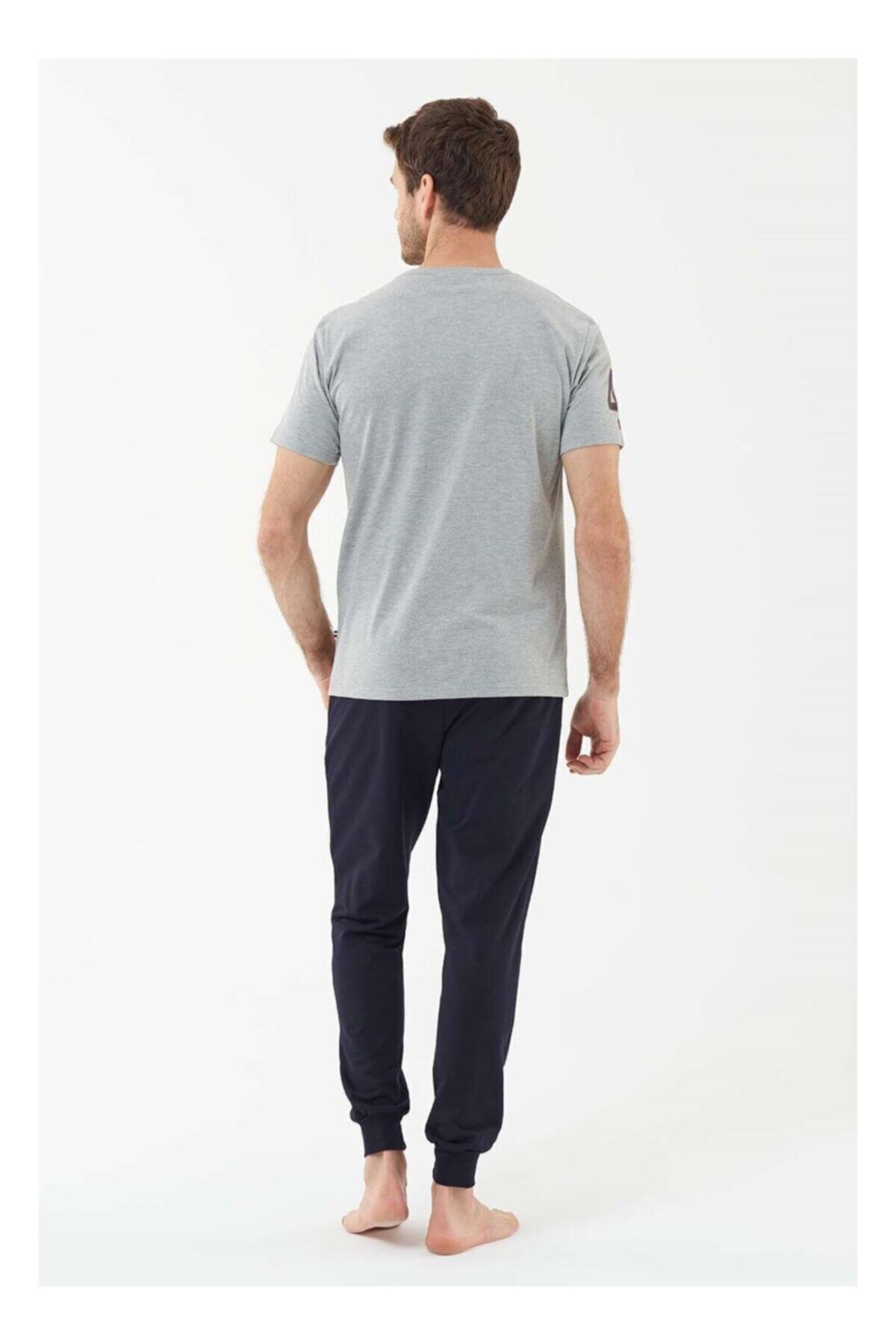 ست پیژامه خاکستری مردانه لباس خواب 18419 U.S. Polo Assn.