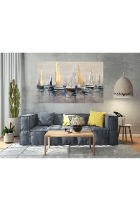 Yağlı Boya Görünümlü Gemiler Duvar Dekorasyon Moda Tablo 70x100 Cm yağlıboyagemiler70x100
