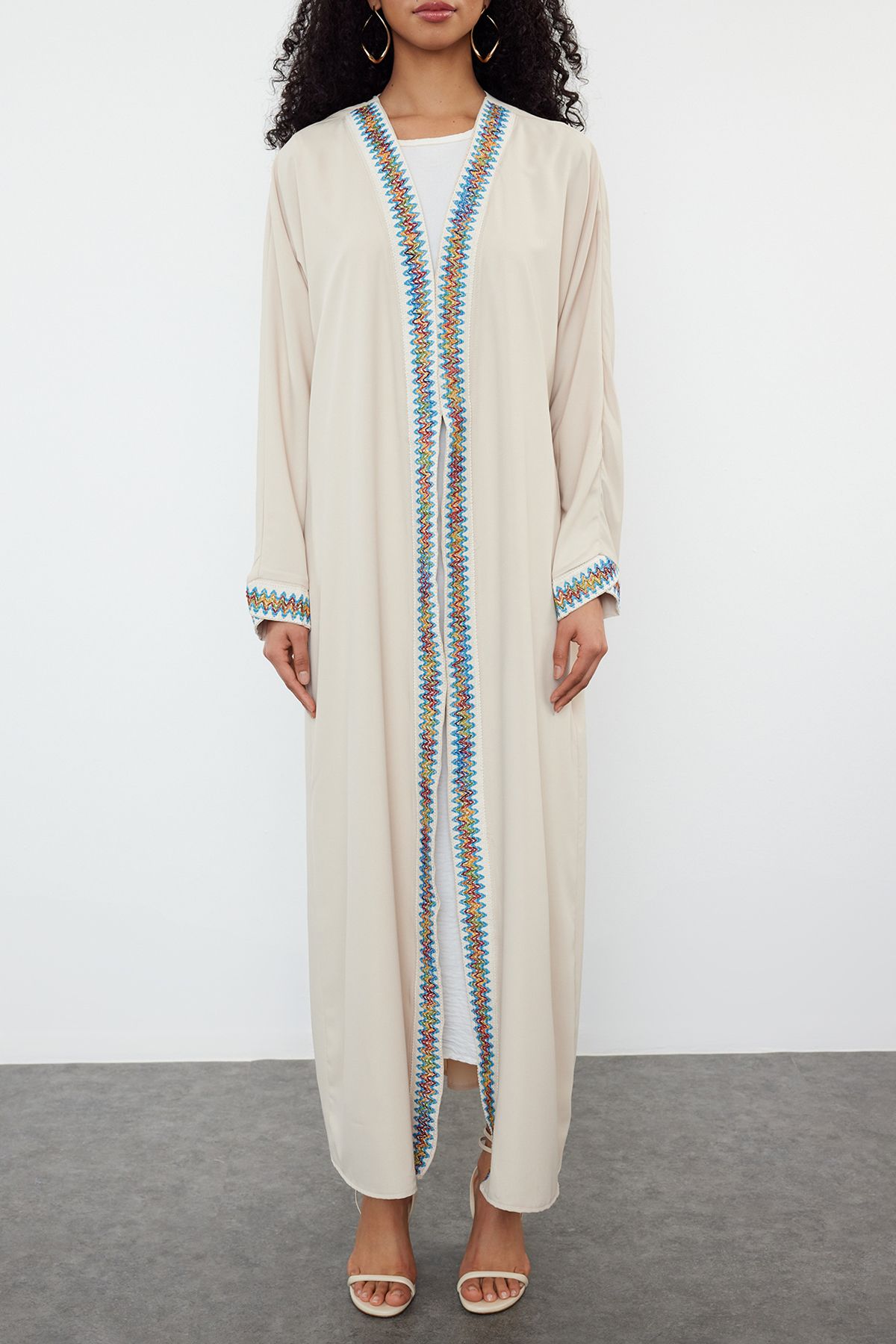 Trendyol Modest-Λεπτομερές υφαντό καπάκι & Ferace & Abaya & Kimono TCTSS24KF00033 4
