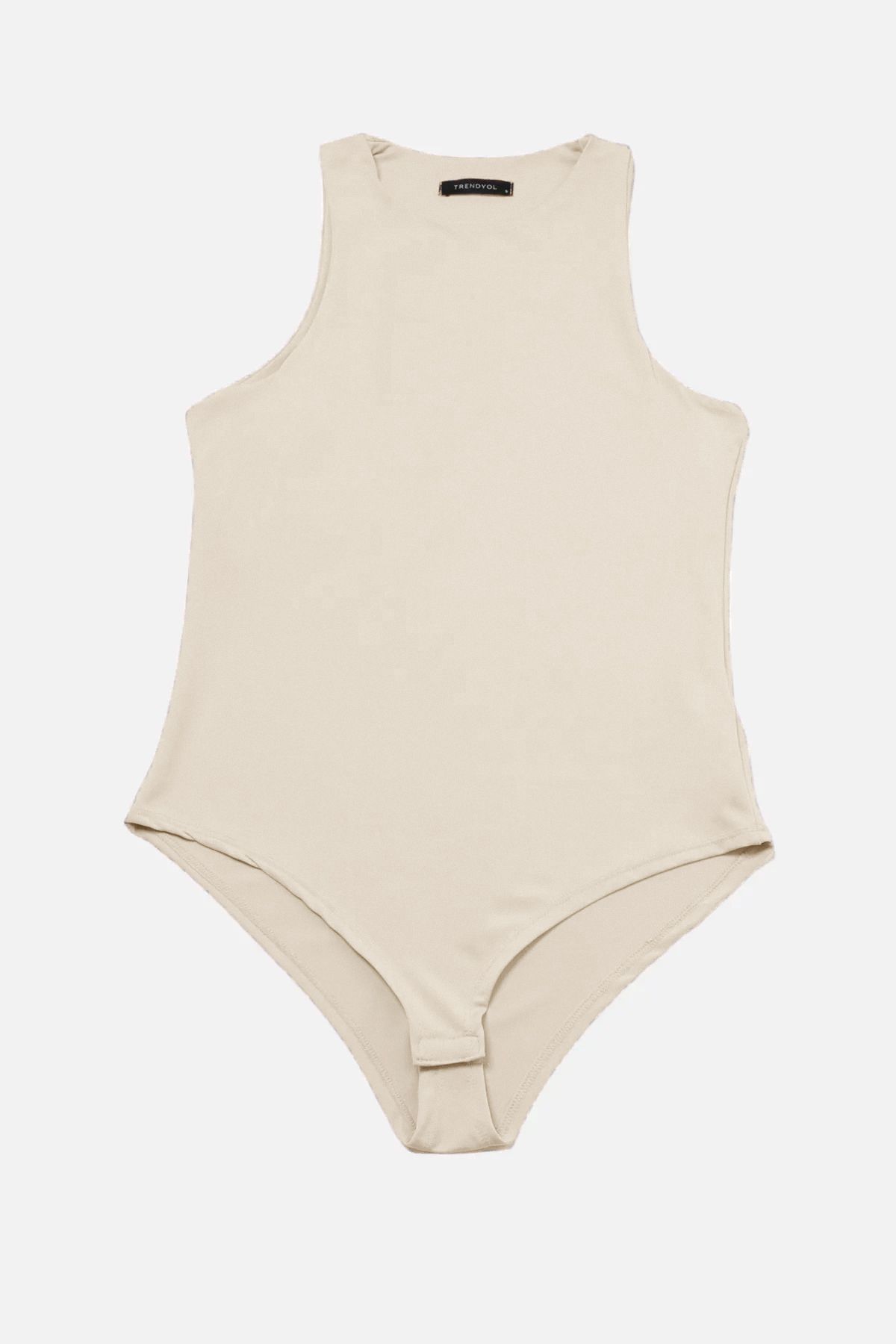 Trendyol Collection-Neckholder-Body mit flexiblem Druckknopf-Strick-Body in Stein TWOSS20BD0044 7