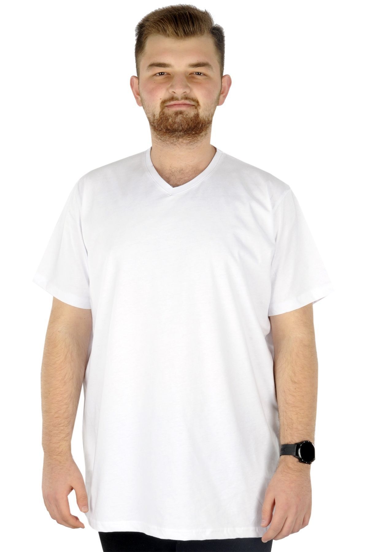 Modexl Mode Xl Buyuk Beden Erkek T shirt Basic 20031 Beyaz Fiyat Yorumlar Trendyol