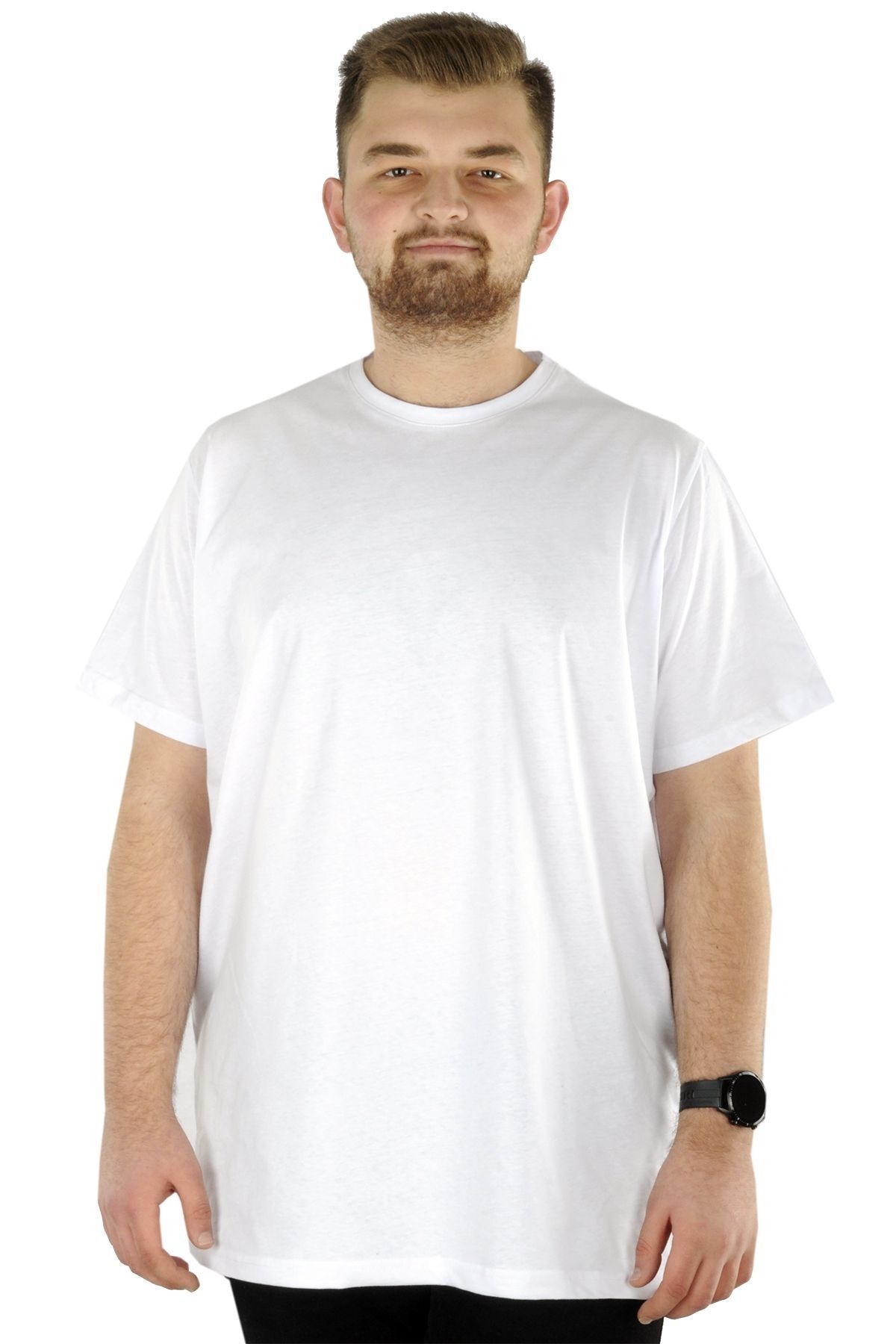 Modexl Mode Xl Buyuk Beden Erkek Tshirt V Yaka Basic 20032 Beyaz Fiyat Yorumlar Trendyol