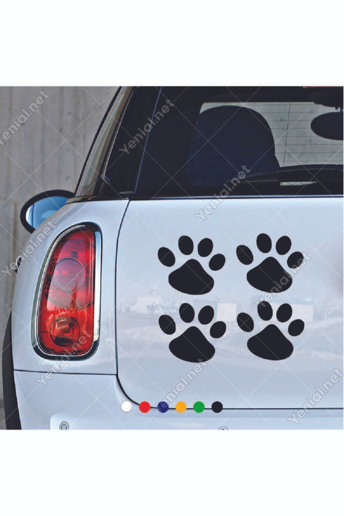 GSticker-Paw Marks 20pcs Auto Sticker Car Glass Cat Dog Paw Marks Wall Sticker Decal Black-White 2