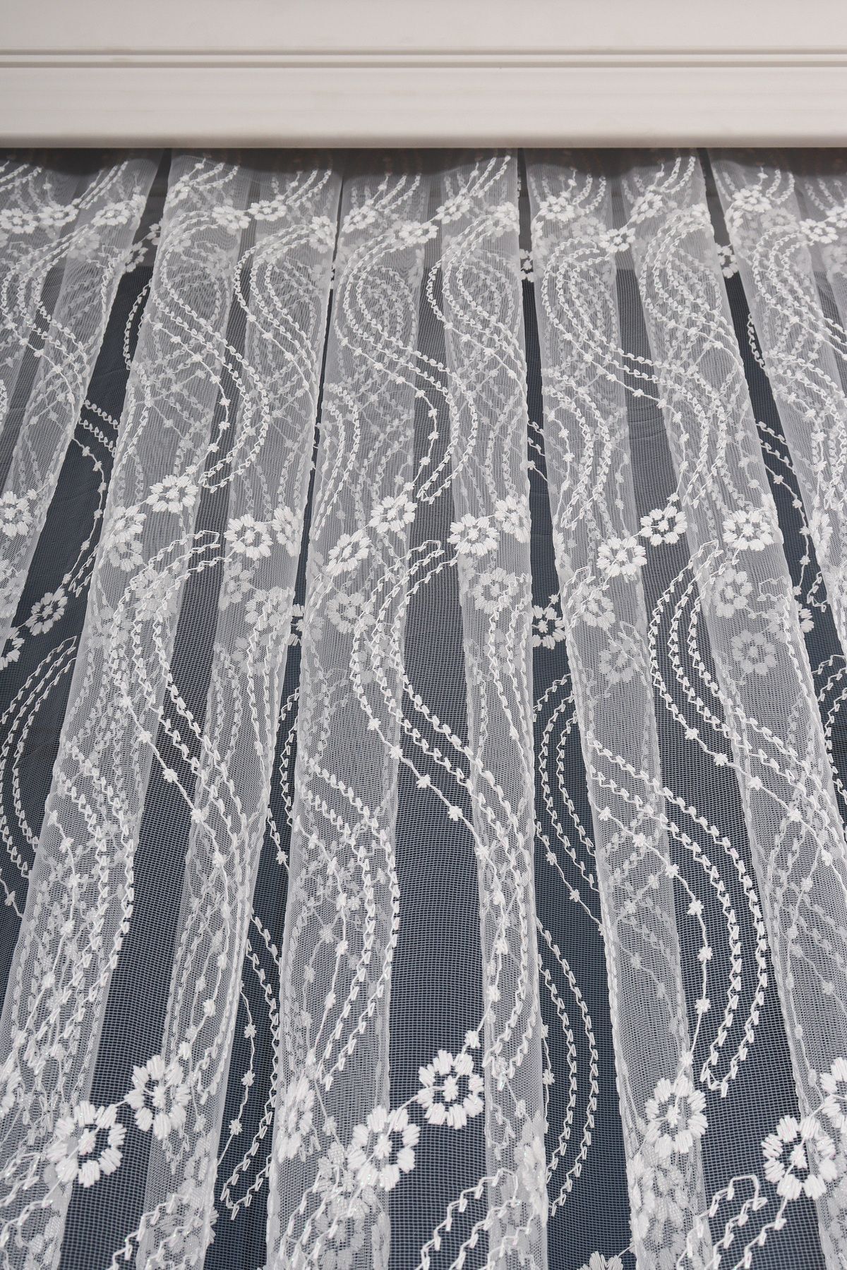 Perdelit-Es Pattern Embroidery Embroidered Tulle Curtain (1/2.5 Normal Pleat) 5